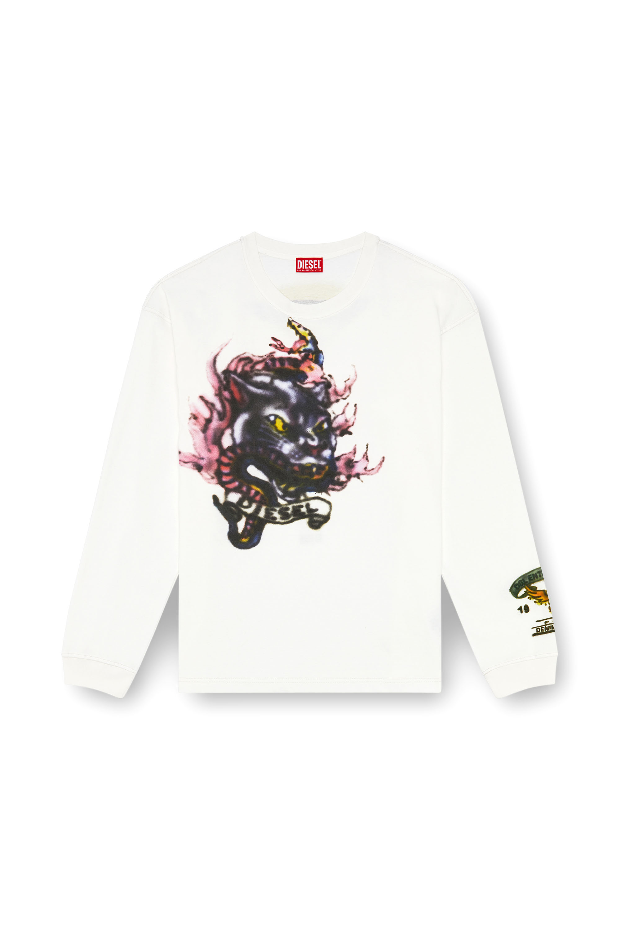 Diesel - T-BOXT-LS-Q9, Man's Long-sleeve T-shirt with blurry prints in White - 4