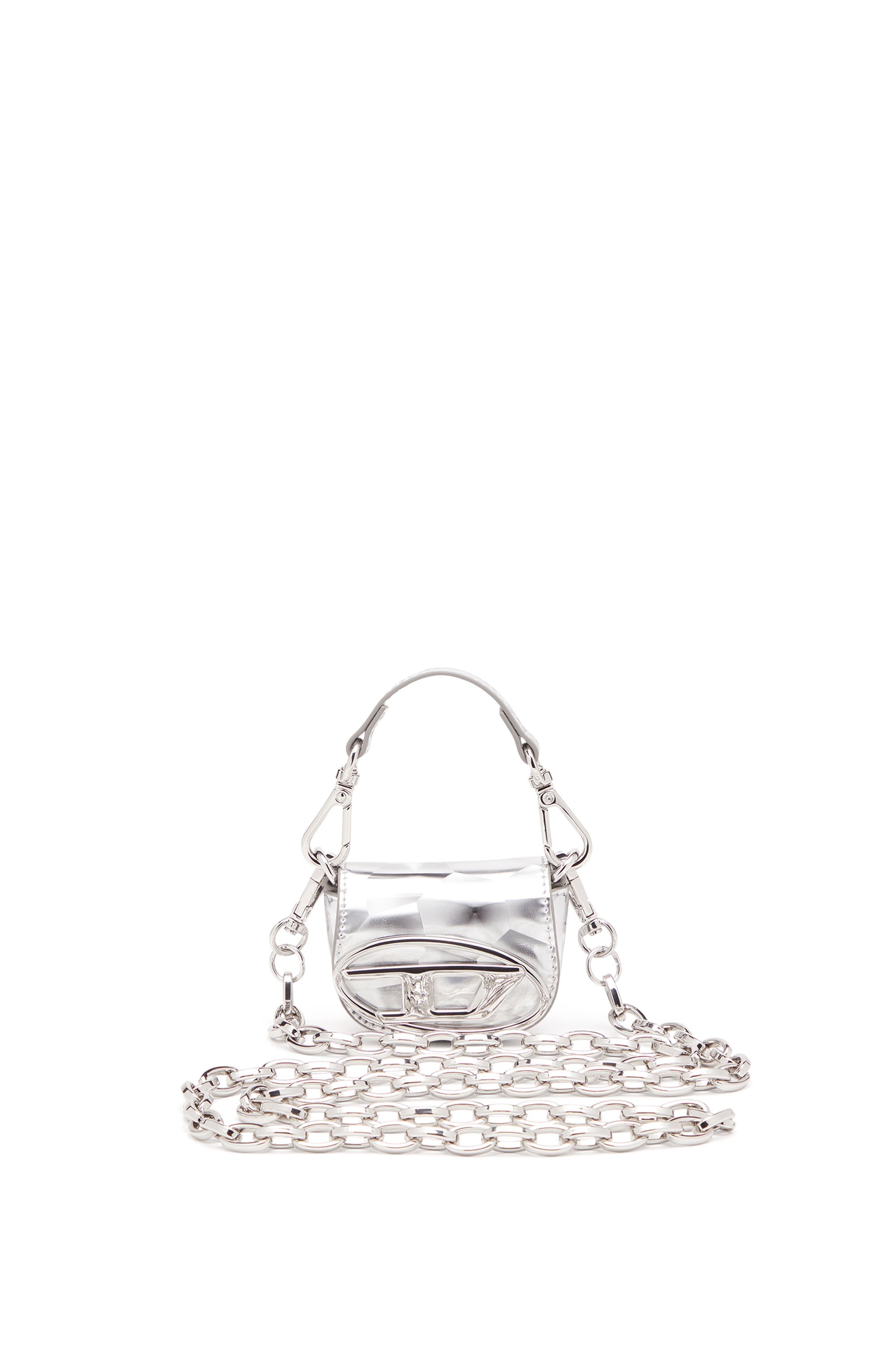 Diesel - 1DR XXS, Woman's Iconic micro bag charm with mirror effect in Silver - 1