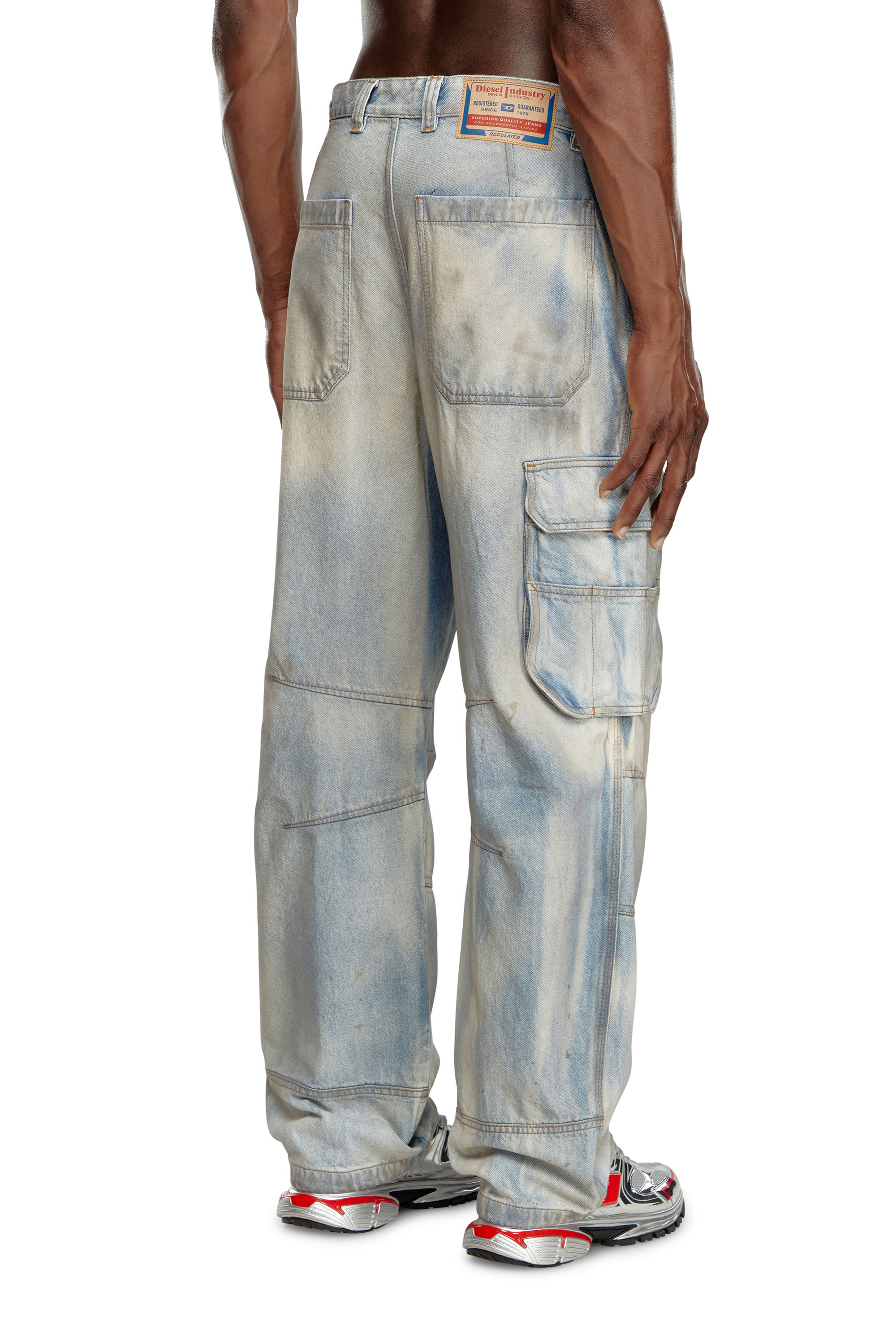 Diesel - Relaxed Jeans D-Fish 0CBDJ Hombre, Azul Claro - 4