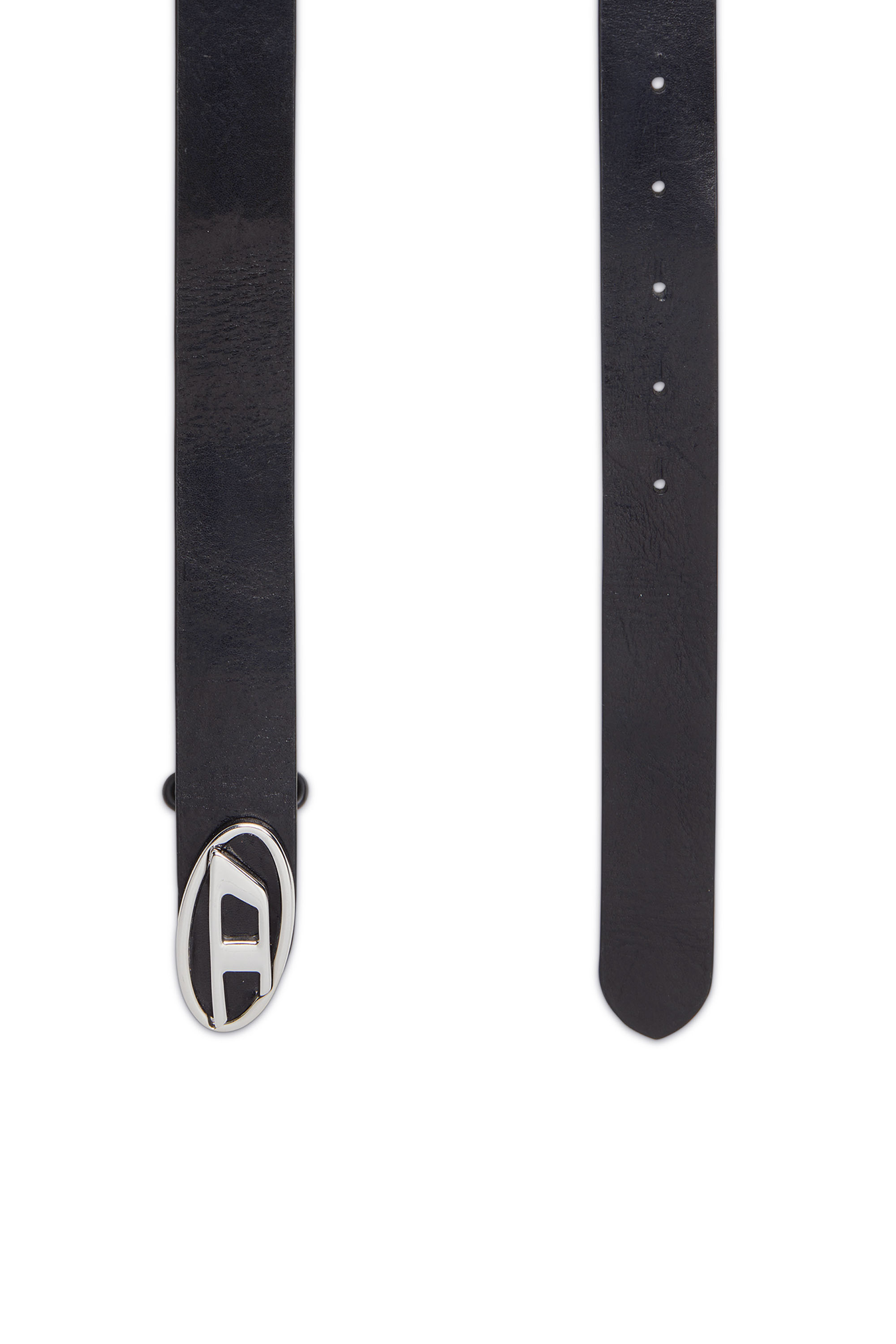 Diesel - B-1DR-LAYER, Man's Leather belt with Oval D logo in Black - 2