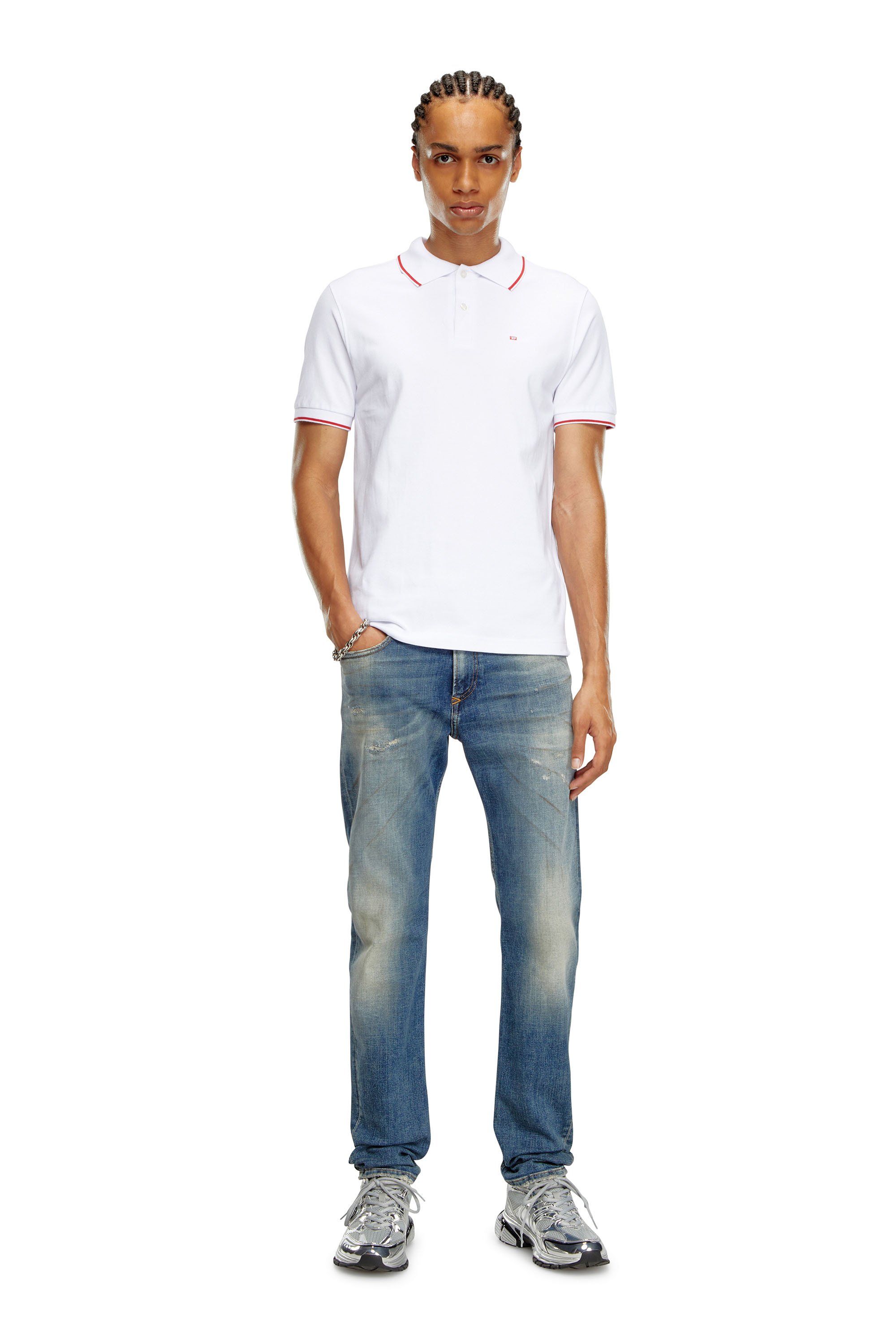 Diesel - T-FERRY-MICRODIV, Camisa polo con pequeño bordado Diesel Hombre in Blanco - 2