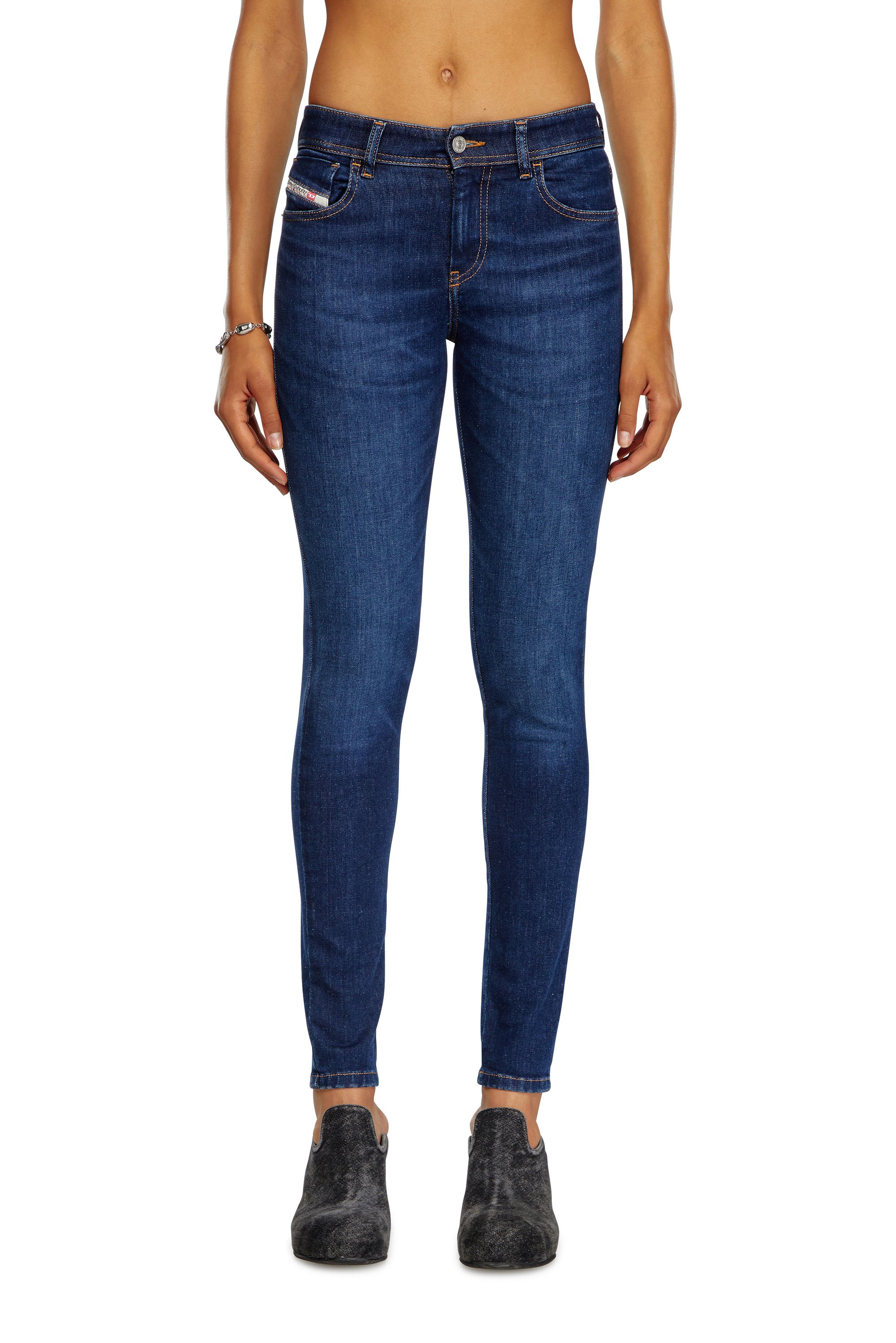 Diesel - Skinny Jeans 2017 Slandy 09J12 Mujer, Azul Oscuro - 1