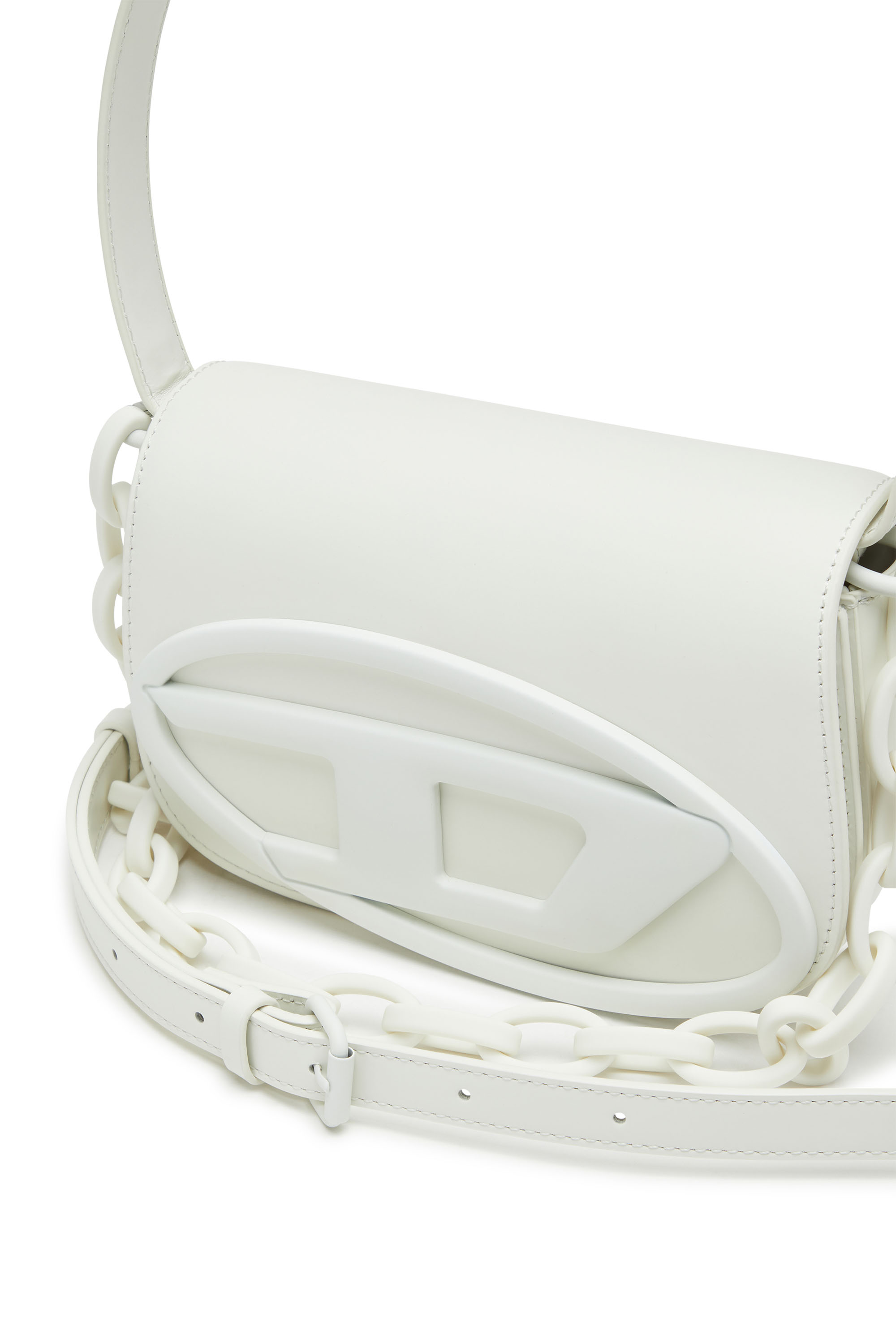 Diesel - 1DR, Woman's 1DR-Iconic shoulder bag in matte leather in White - 6