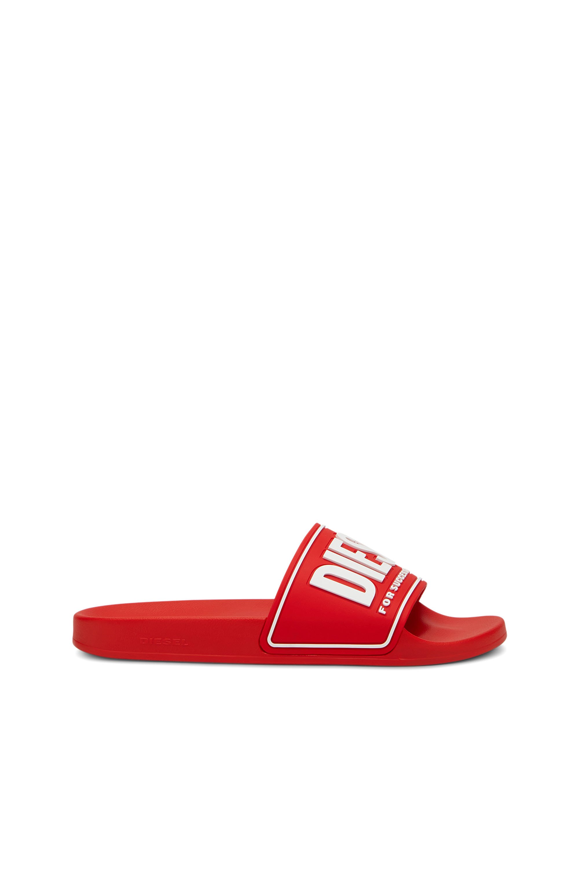 Diesel - SA-MAYEMI CC, Man's Sa-Mayemi-Pool slides with 3D logo in Red - 1