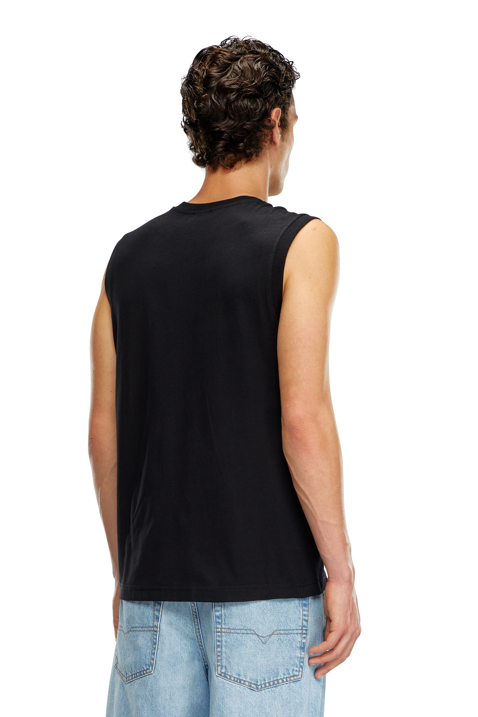 Diesel - T-ISCO-DIV, Man's Tank top with chest logo print in Black - 3