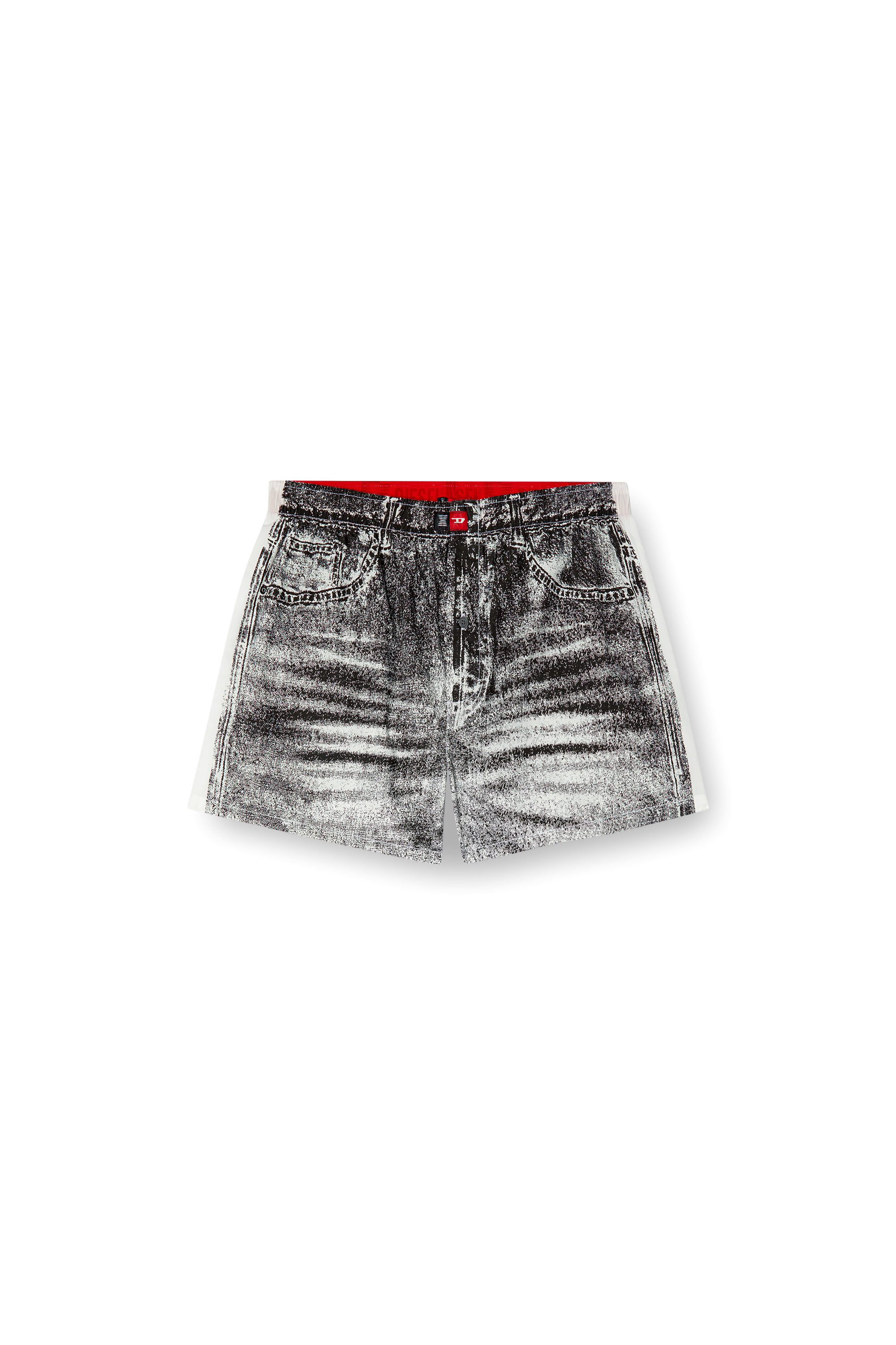 Diesel - TROMPE-BOXERS, Bóxers en popelín de algodón con look denim Hombre in Gris - 4