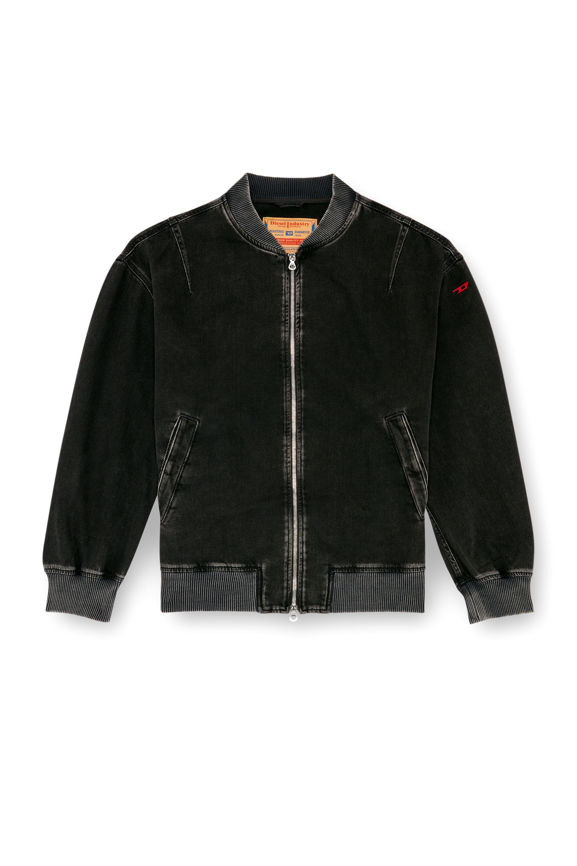 Diesel - D-VINZ, Chaqueta bomber en denim de lavado impecable Hombre in Negro - 5