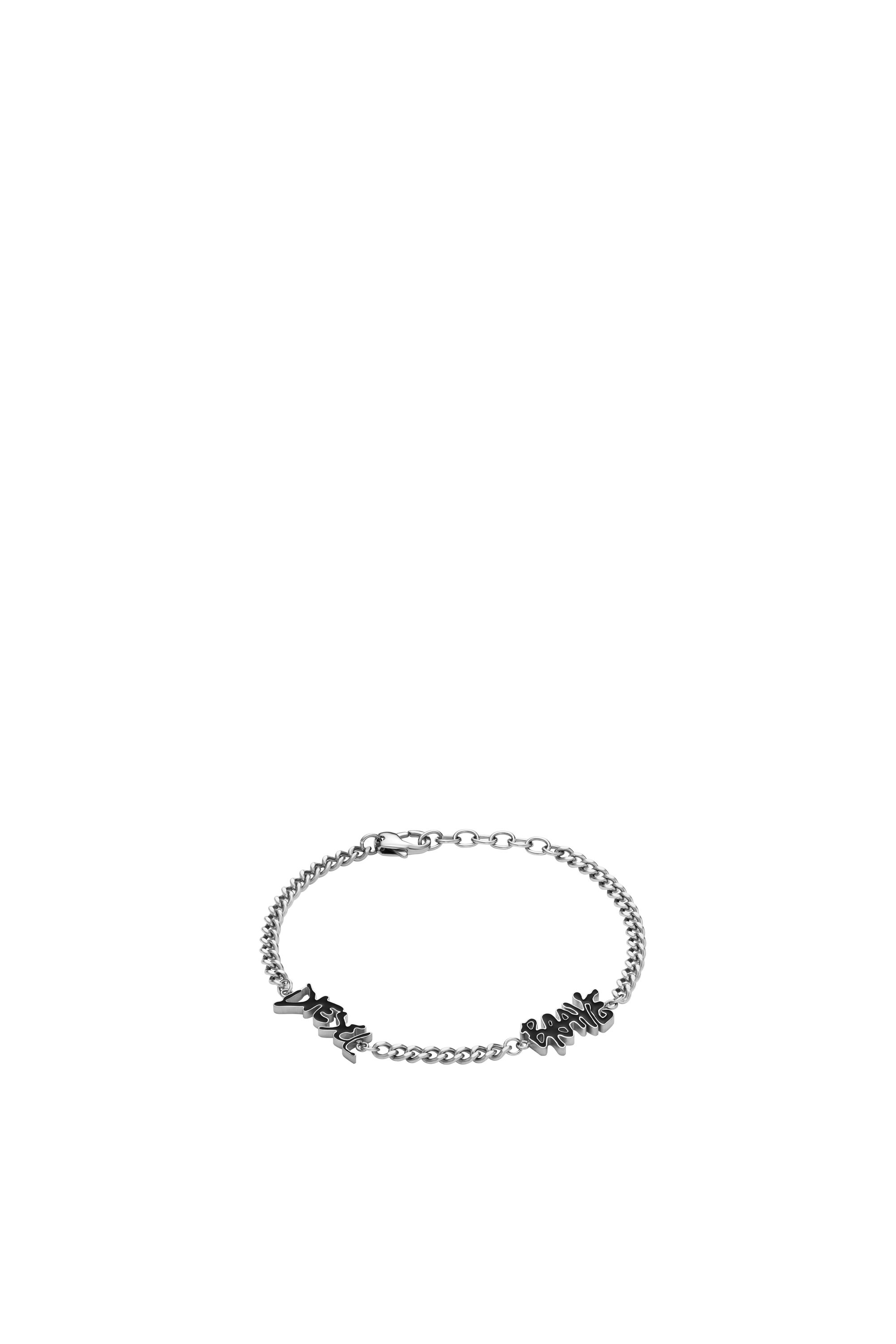 Diesel - DX1466, Unisex's Stainless steel chain bracelet in Silver/Black - 1