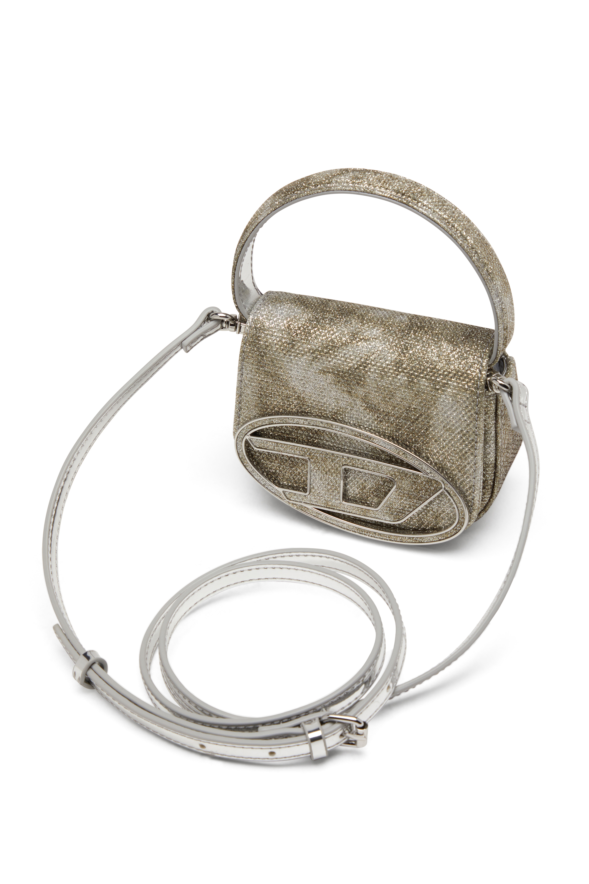 Diesel - 1DR XS, Woman's Iconic mini bag in shimmer fabric in Military Green - 5