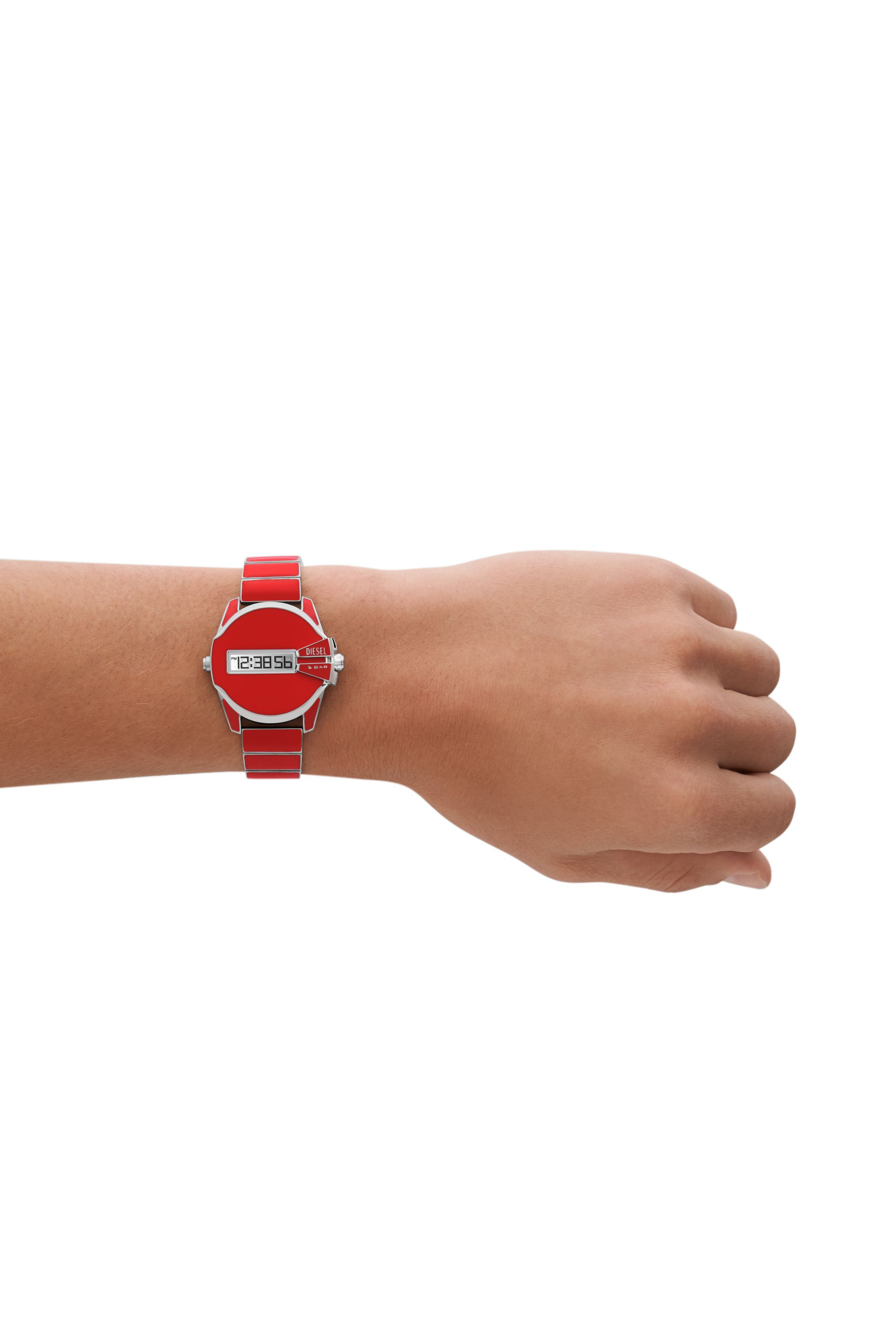 Diesel - DZ2192, Unisex's Baby Chief Digital red enamel and stainless steel watch in Red - 5