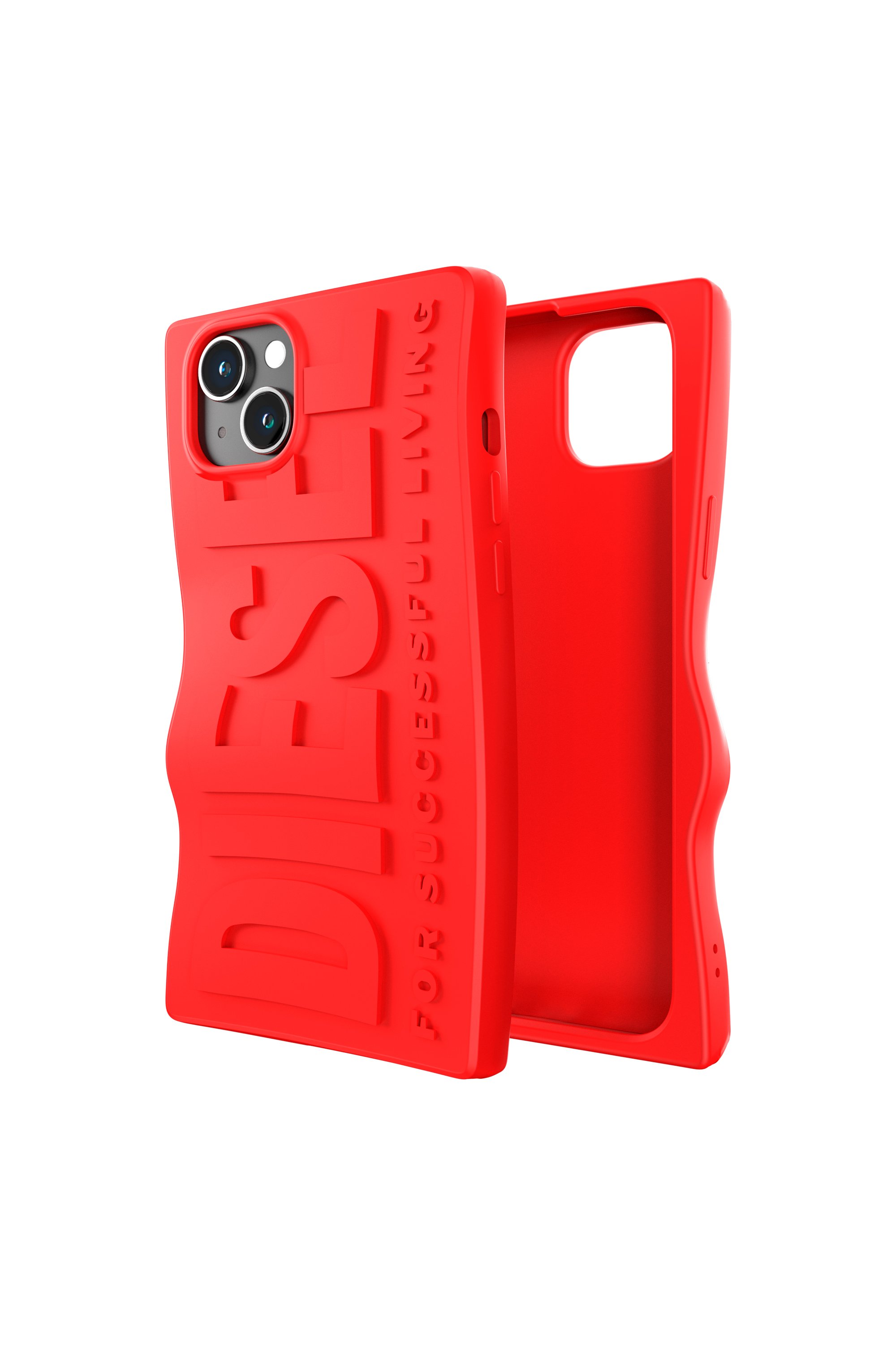 Diesel - 54118 MOULDED CASE, Unisex's D By case iP15 Plus in Red - 1