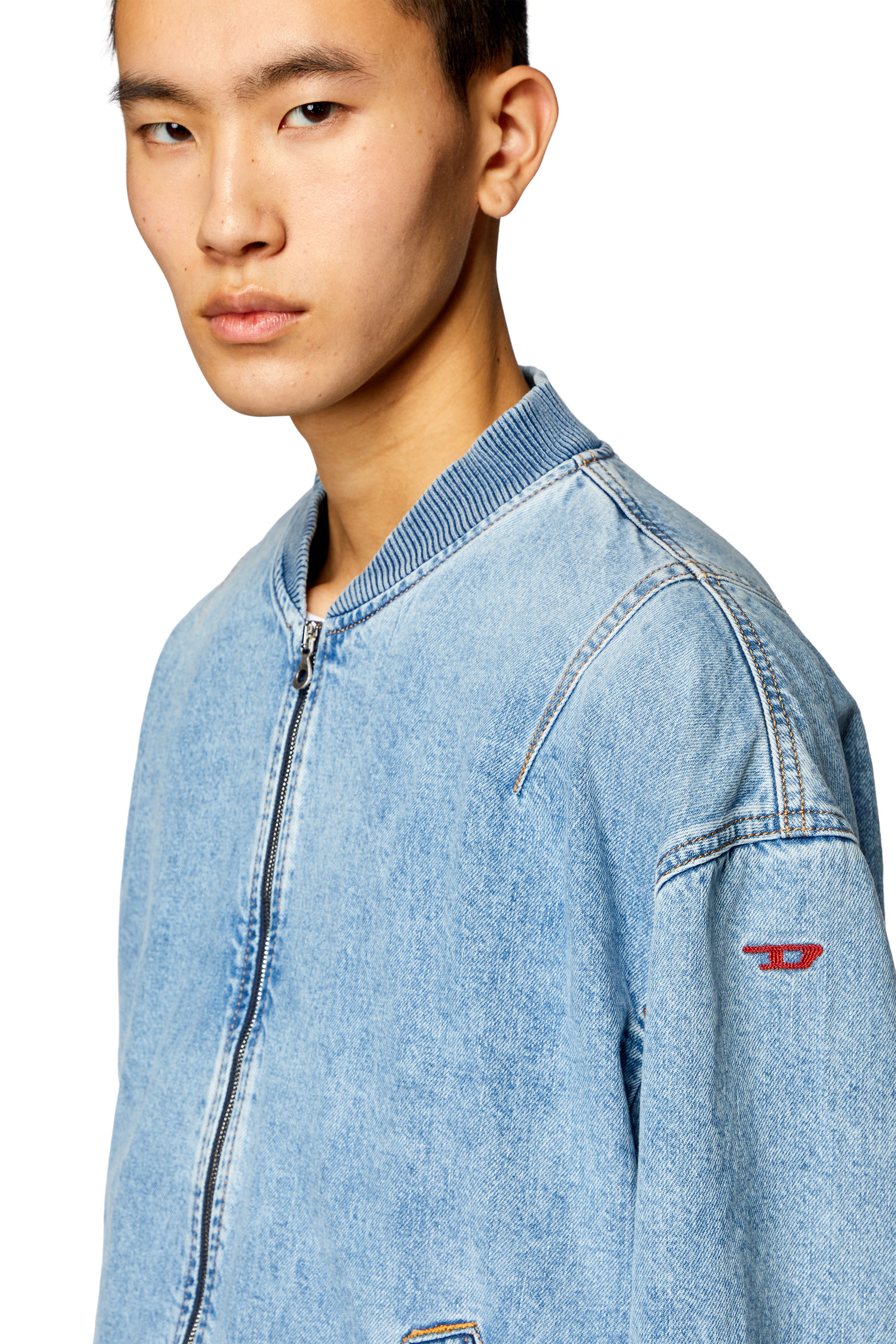 Diesel - D-VINZ, Chaqueta bomber en denim Hombre in Azul marino - 4