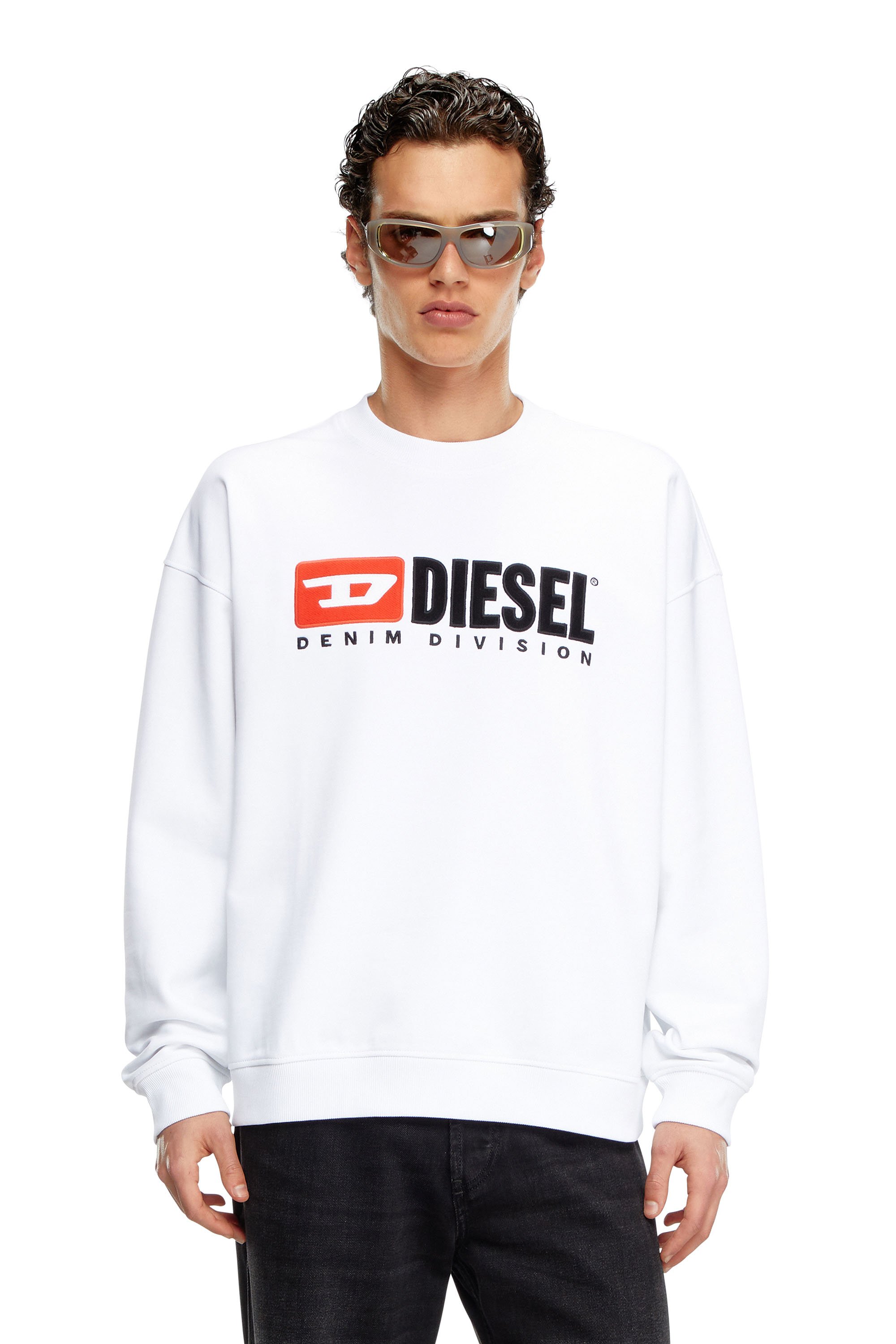 Diesel - S-BOXT-DIV, Man's Sweatshirt with Denim Division logo in White - 1