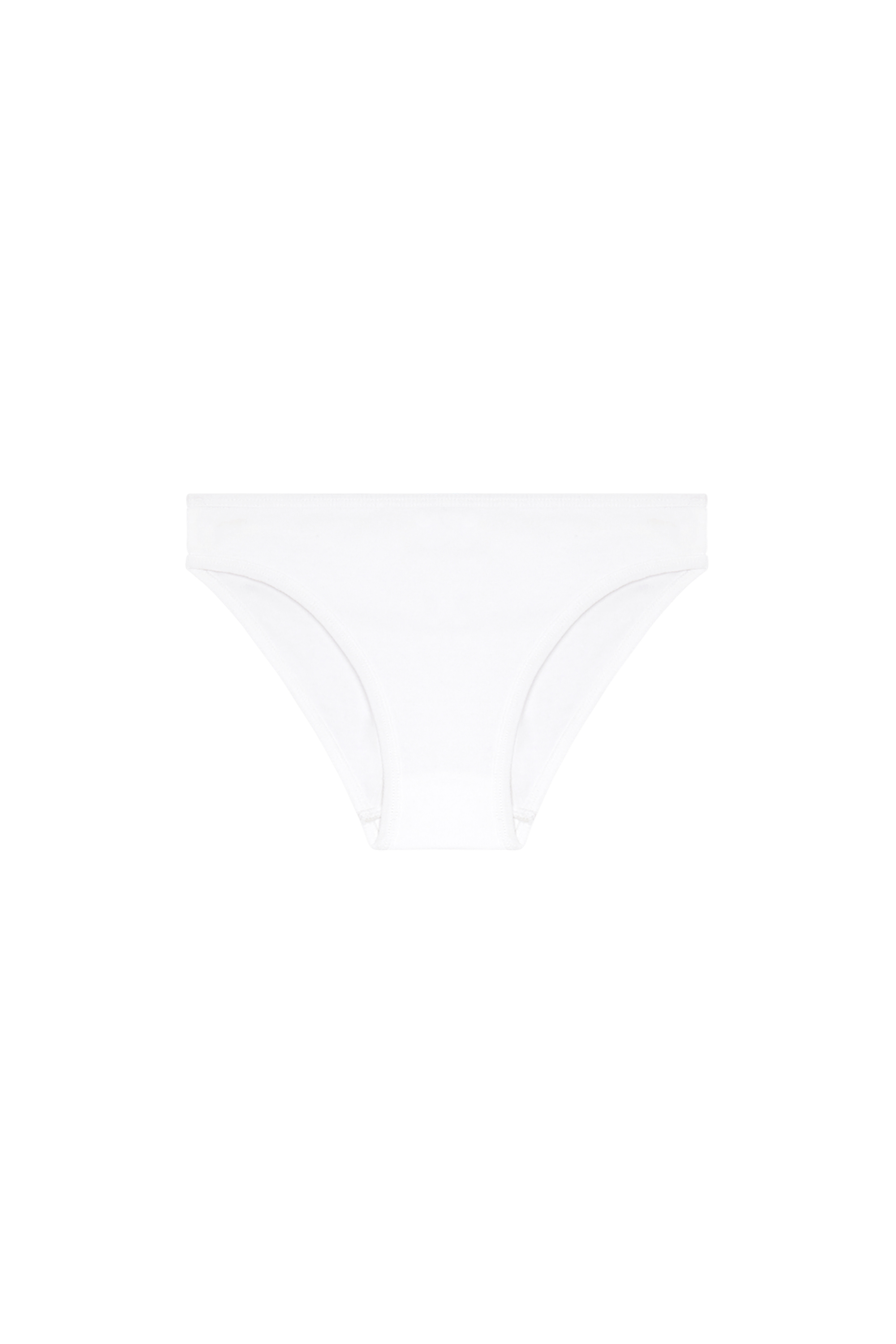 Diesel - UFPN-D-OVAL-HIGH-WAISTED-BRIEF, Braguitas en canalé con placa Oval D Mujer in Blanco - 4