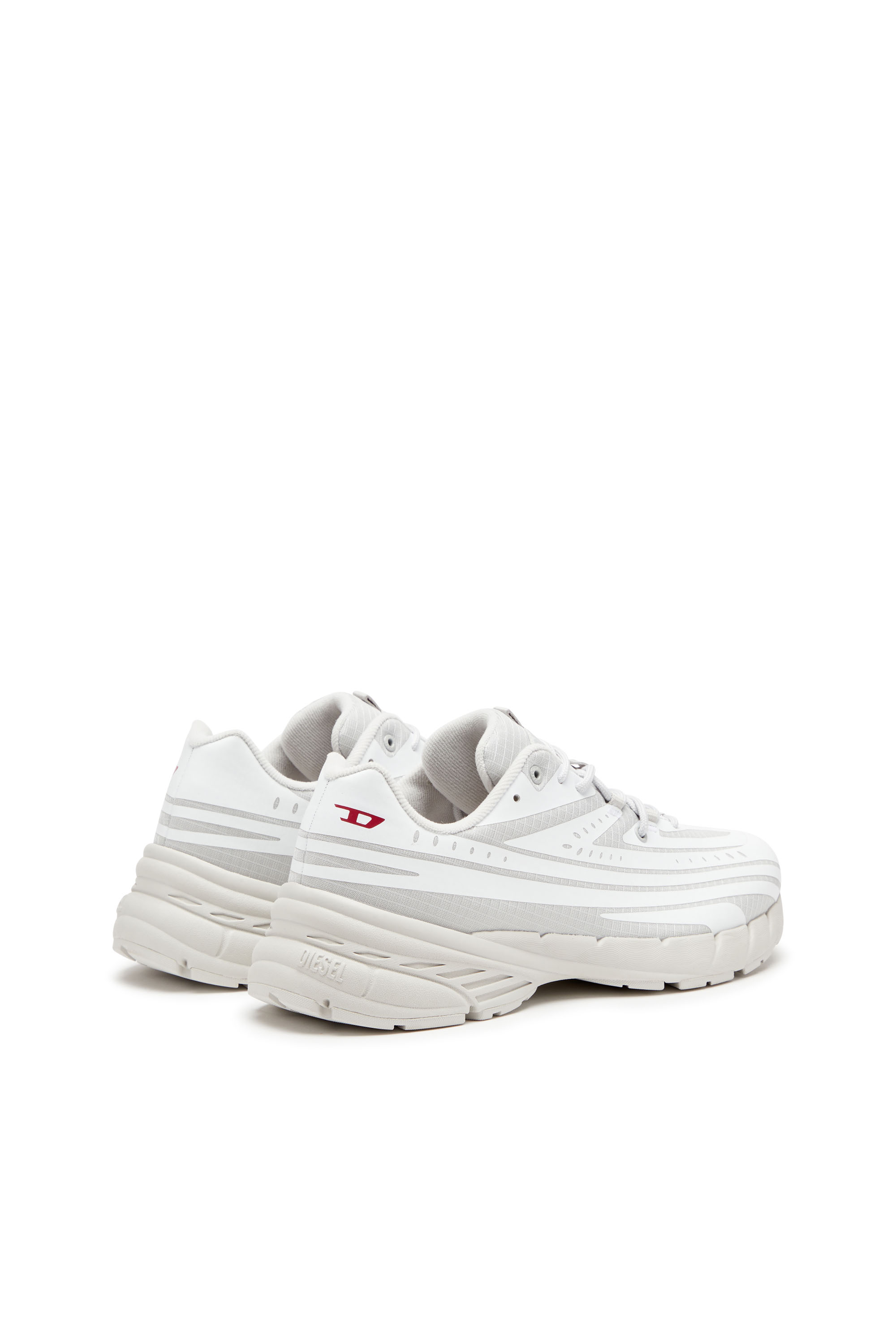 Diesel - D-AIRSPEED LOW W, Woman's D-Airspeed Low-Striped sneakers in coated ripstop in White/Grey - 3