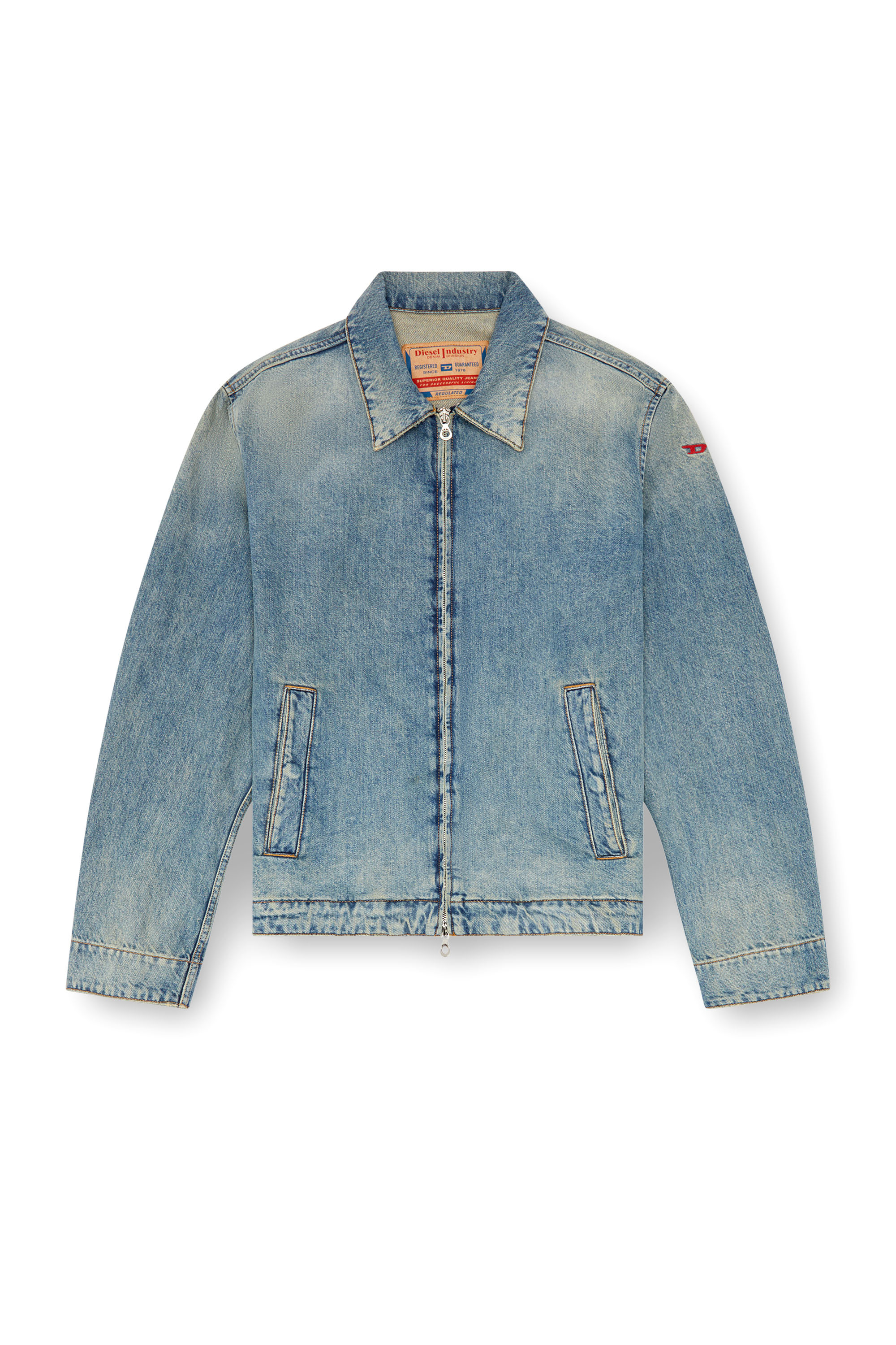 Diesel - D-ROHE, Man's Denim blouson jacket in Light Blue - 6