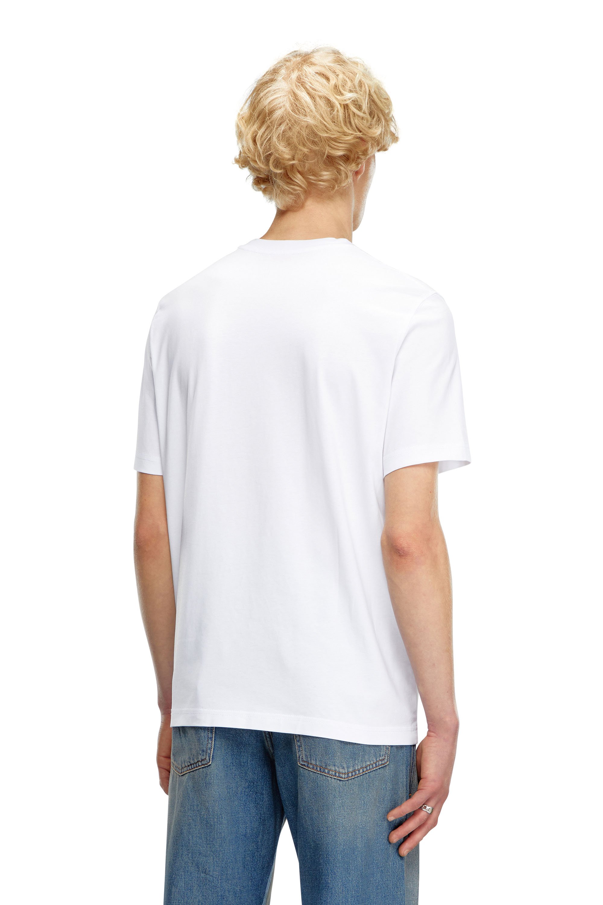 Diesel - T-ADJUST-Q7, Man's T-shirt with blurry Diesel logo in White - 3