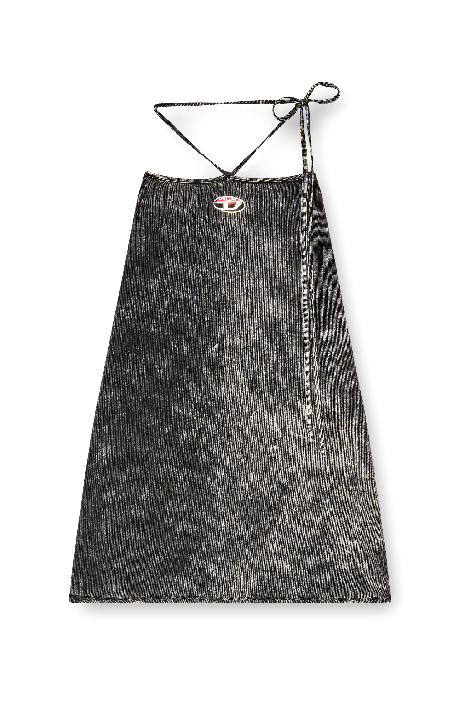 Diesel - O-ROSSI, Woman's Marbled midi skirt with wrap-around ties in Dark grey - 3