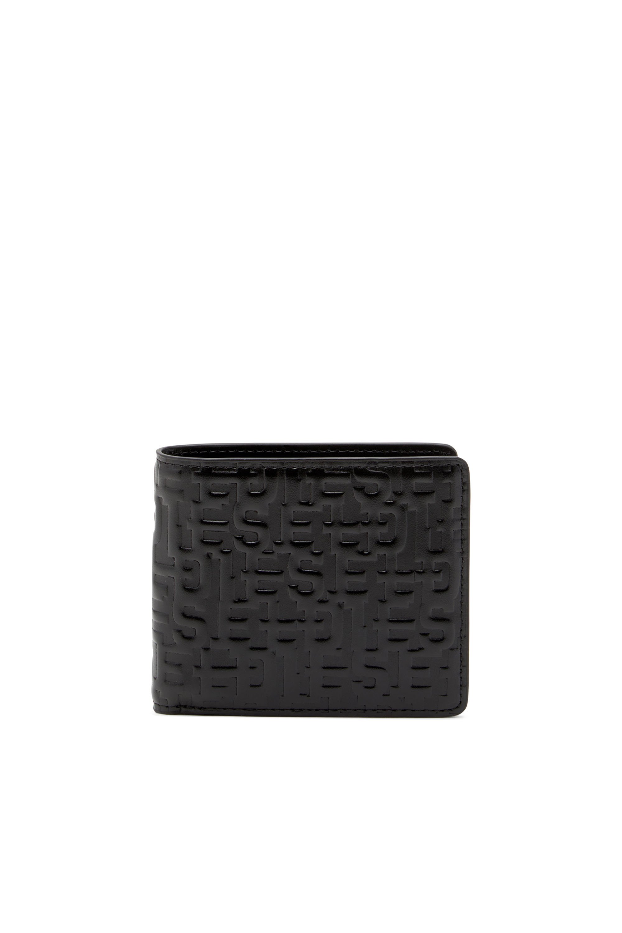 Diesel - PC MONOGRAM BI-FOLD COIN S, Man's Bi-fold wallet in monogram leather in Black - 1