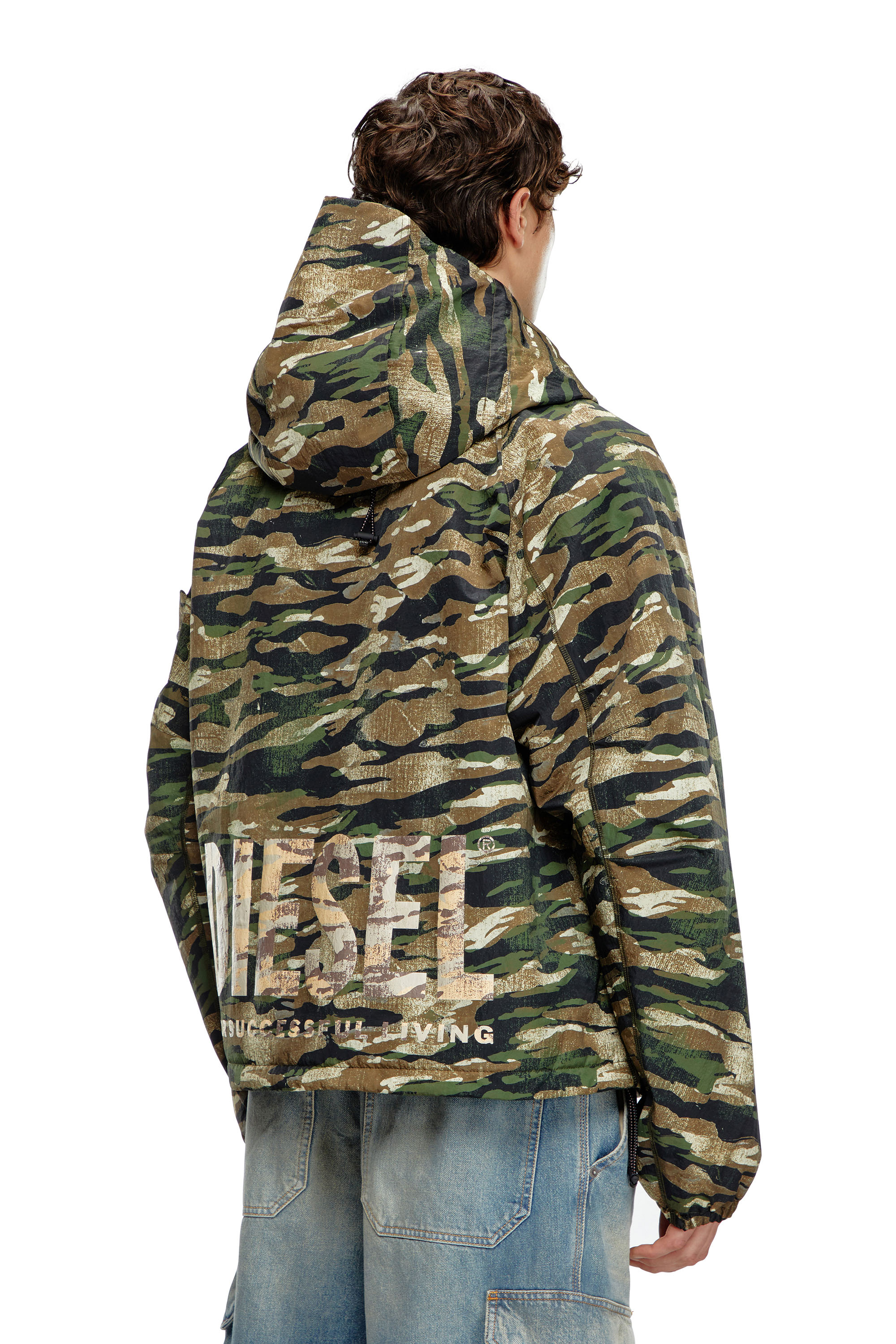 Diesel - AMWT-BERNARD-WT24, Man's Camouflage hooded jacket in Green/Brown - 3