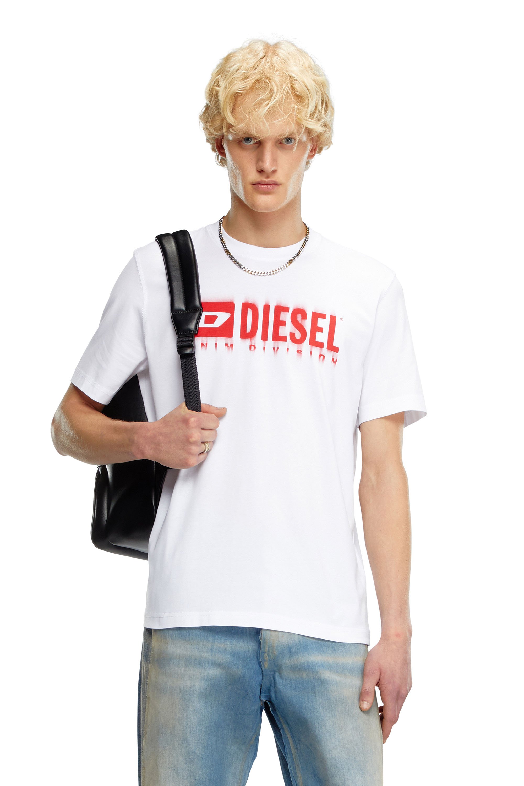 Diesel - T-ADJUST-Q7, Camiseta con logotipo Diesel borroso Hombre in Blanco - 1