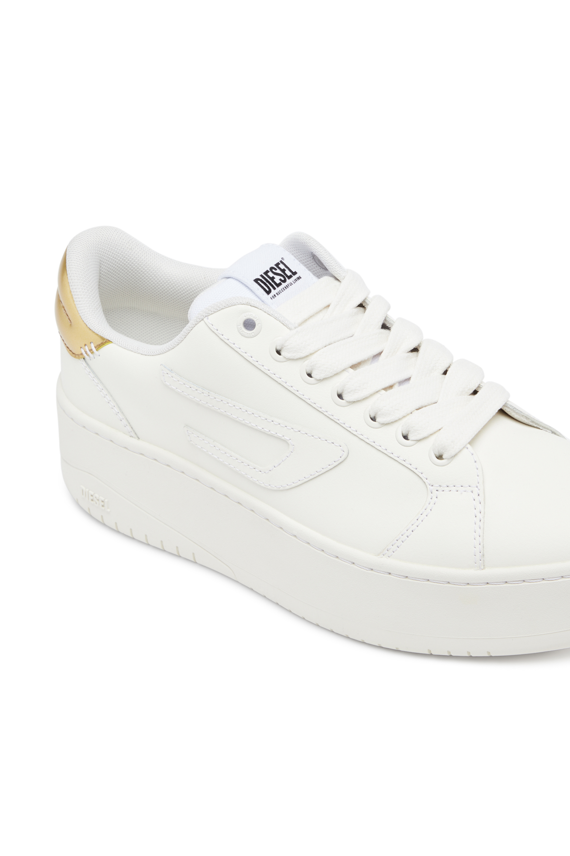 Diesel - S-ATHENE BOLD W, Woman's S-Athene Bold-Low-top sneakers with flatform sole in Gold/White - 6