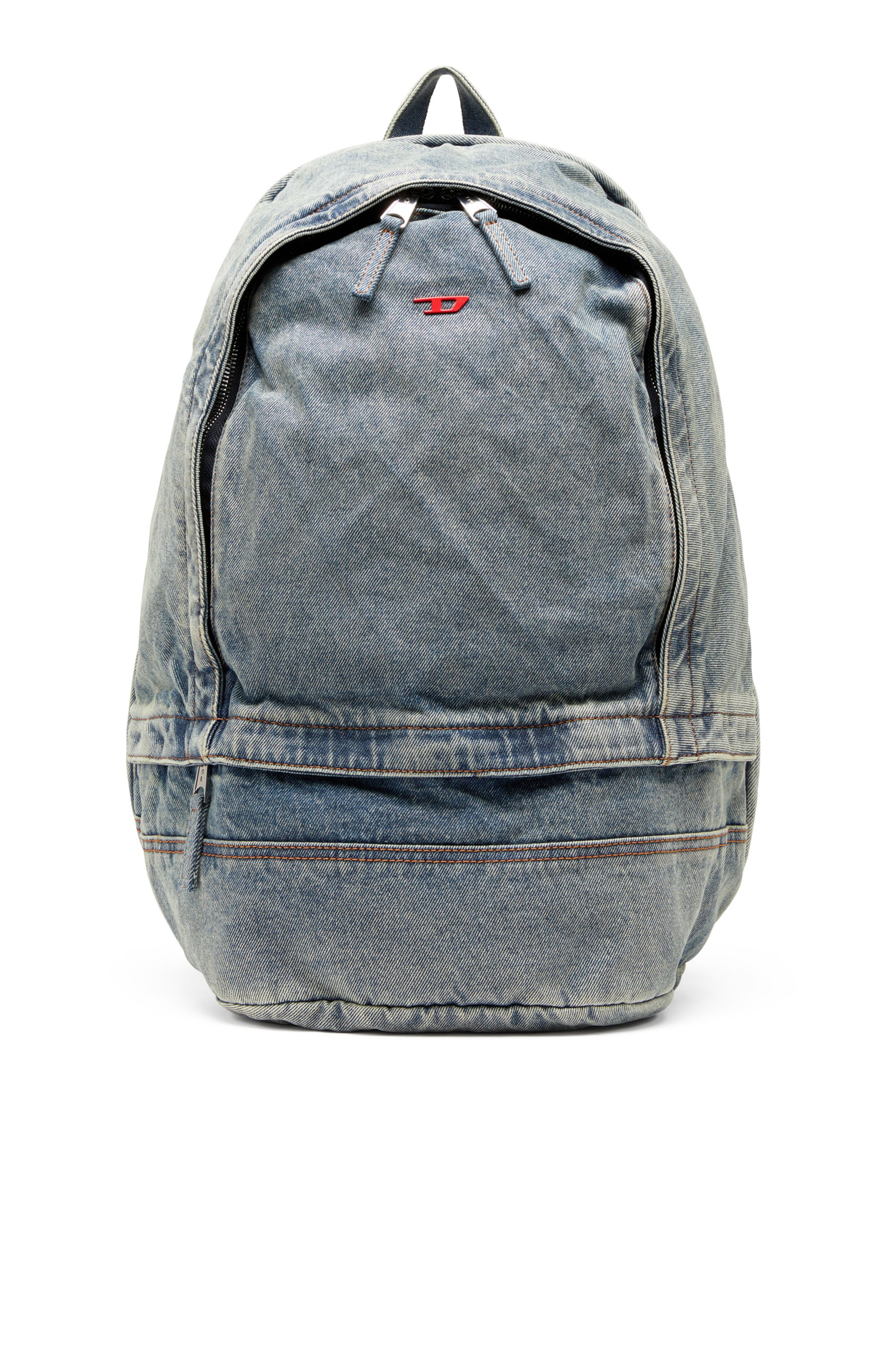 Diesel - RAVE BACKPACK, Rave-Mochila de denim solarizado Hombre in Azul marino - 1