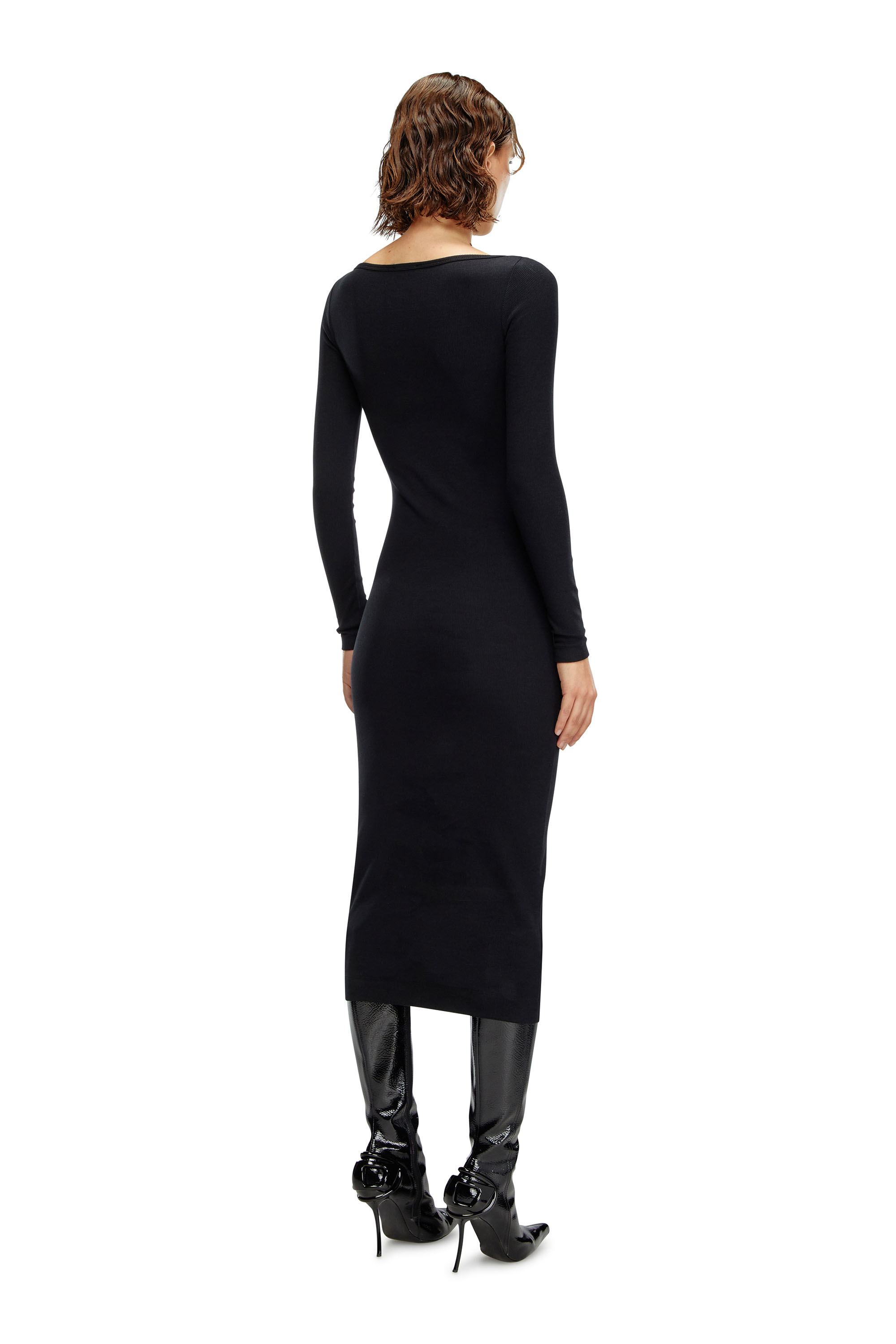 Diesel - D-BALLET-D, Woman's Scoop-neck midi dress in Black - 2