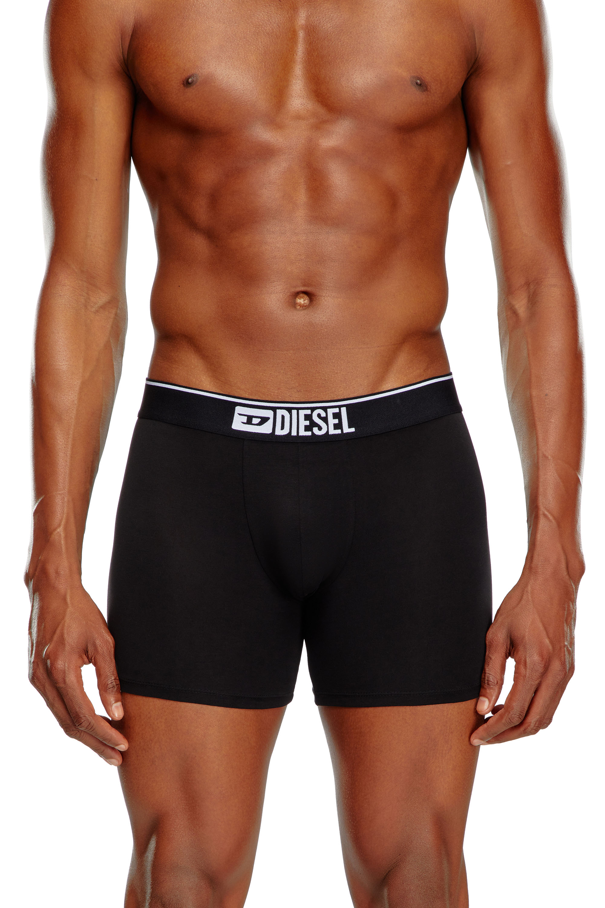 Diesel - UMBX-SEBASTIANTHREEPAC, Paquete de tres bóxers ajustados largos lisos Hombre in Negro - 2