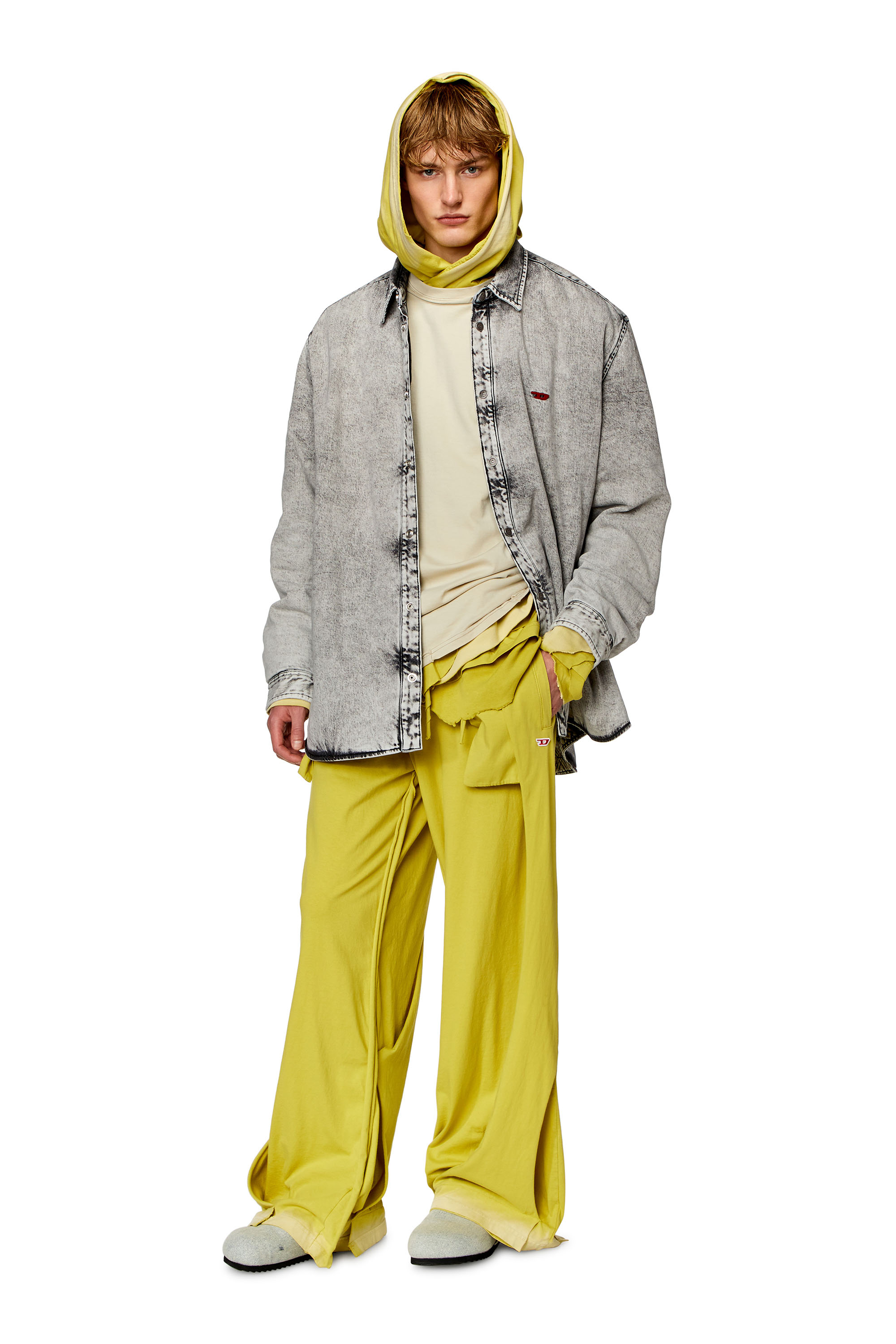 Diesel - P-TOPAHOOP-N1, Man's Sweatpants with destroyed peel-off effect in Yellow - 4