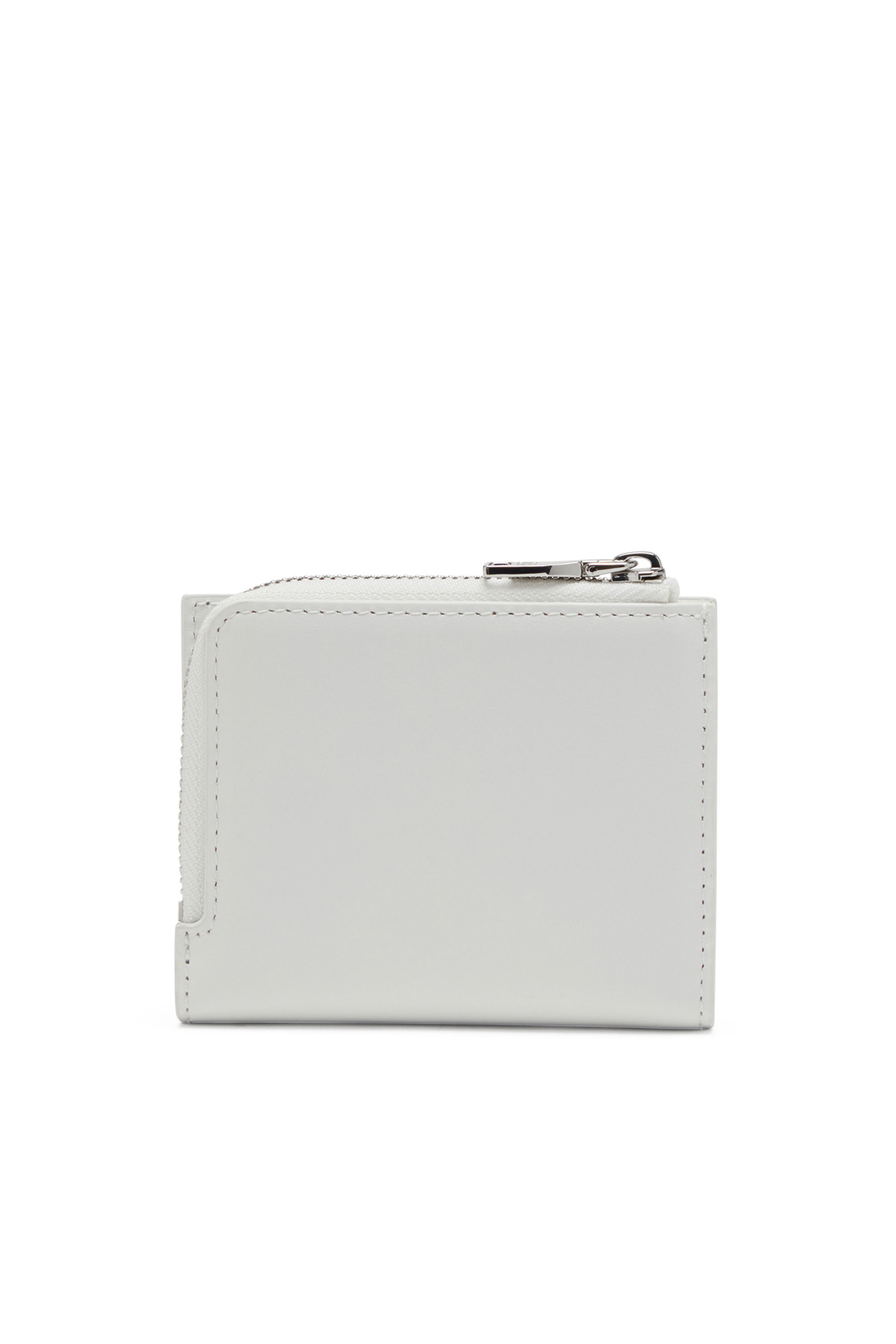 Diesel - 1DR CARD HOLDER ZIP L, Tarjetero de cuero napa que se pliega por la mitad Mujer in Blanco - 2