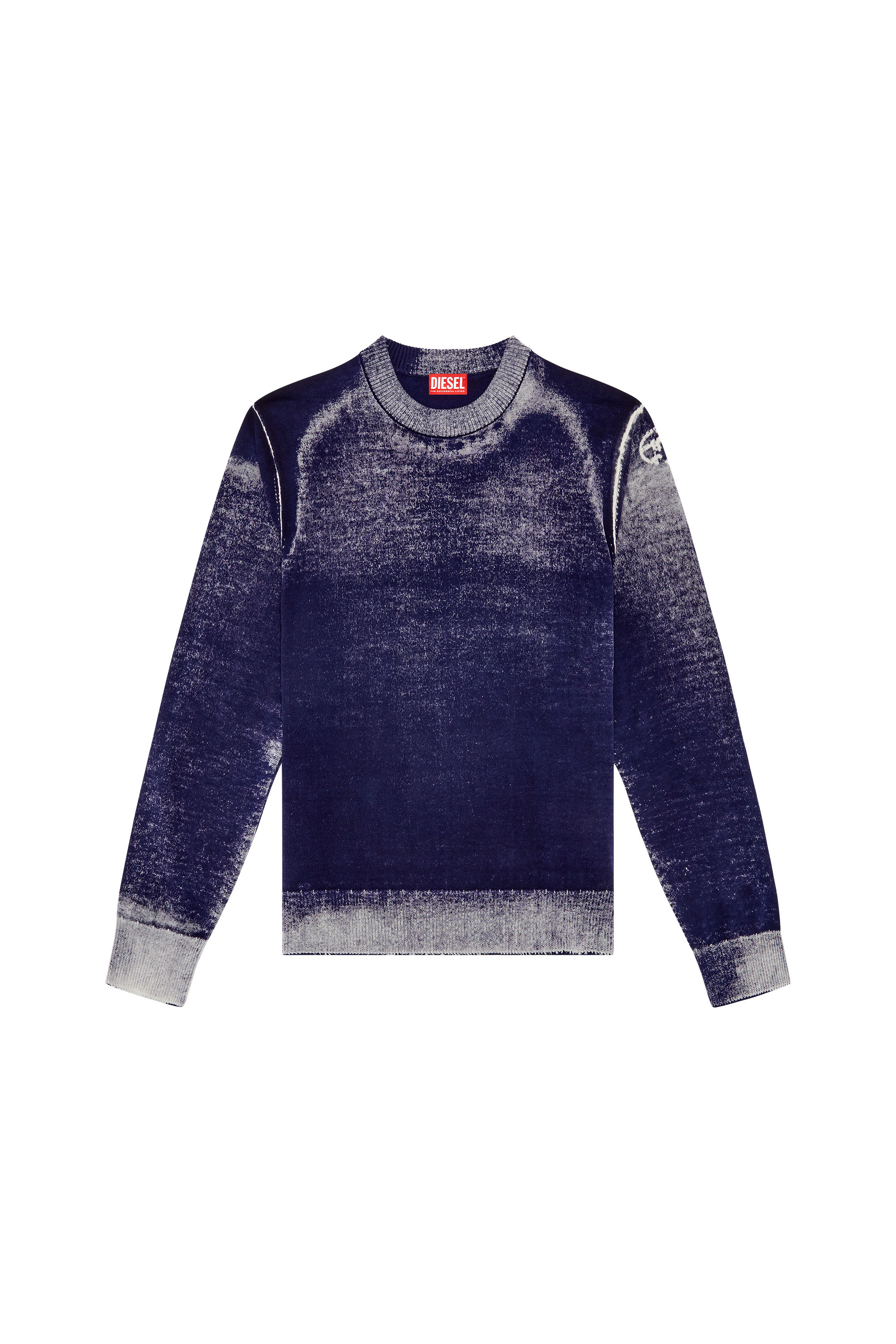 Diesel - K-LARENCE-B, Man's Reverse-print cotton jumper in Blue - 5