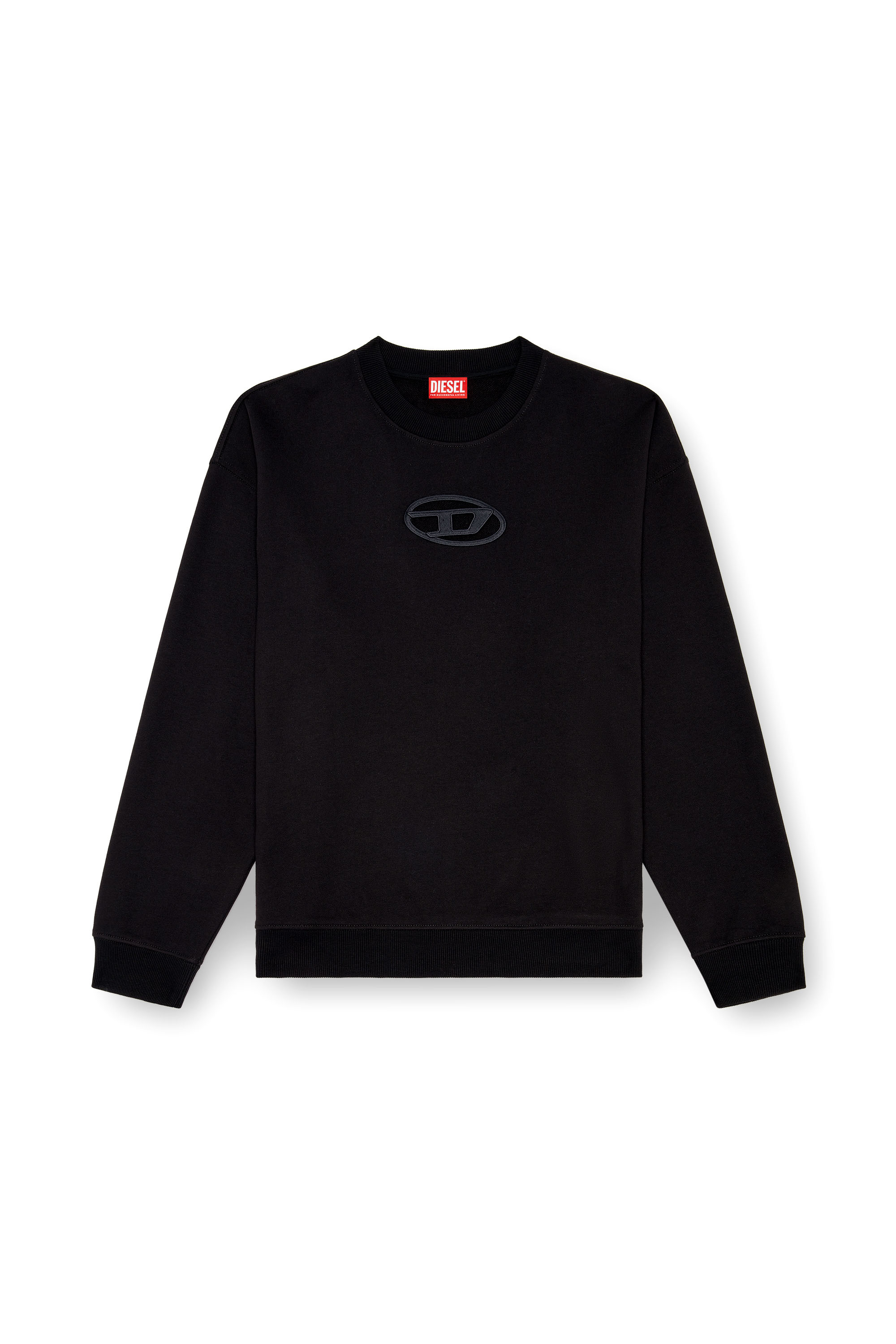 Diesel - S-BOXT-OD, Sudadera con logotipo Oval D recortado Hombre in Negro - 4