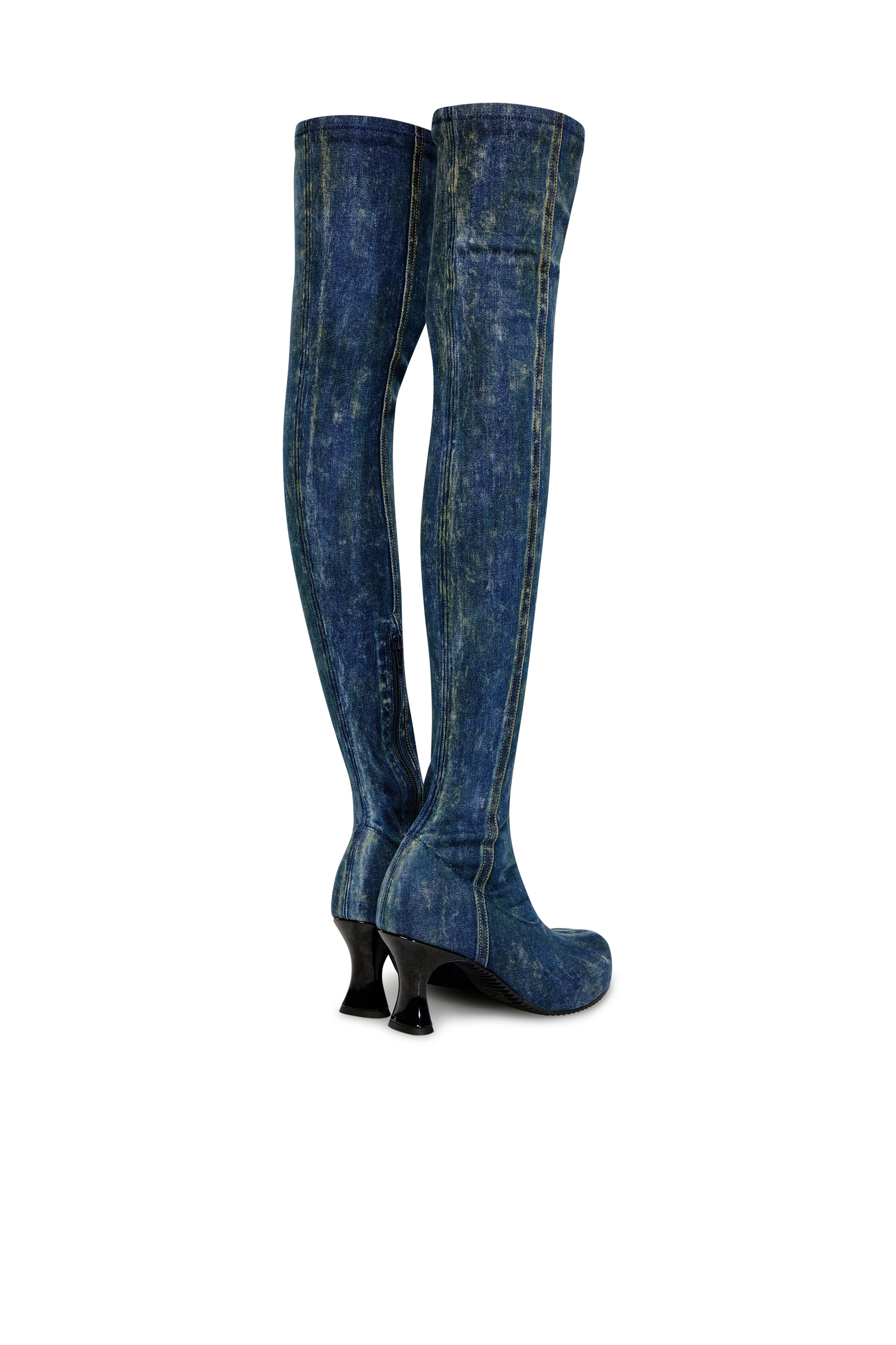 Diesel - D-WOODSTOCK TBT, Woman's D-Woodstock-Over-the-knee boots in denim in Dark Blue - 3