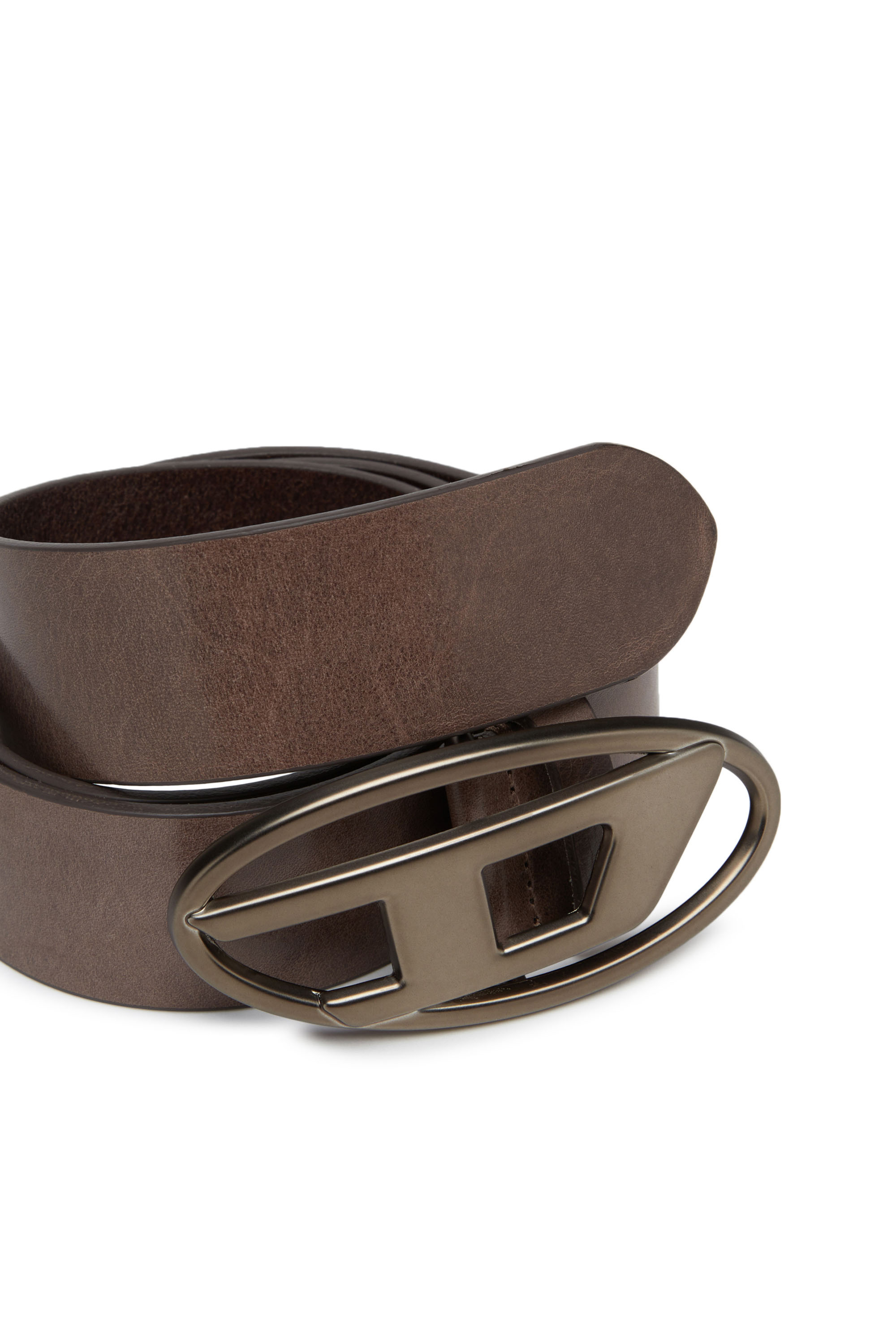 Diesel - B-1DR, Unisex's Leather belt with tonal buckle in Brown - 3