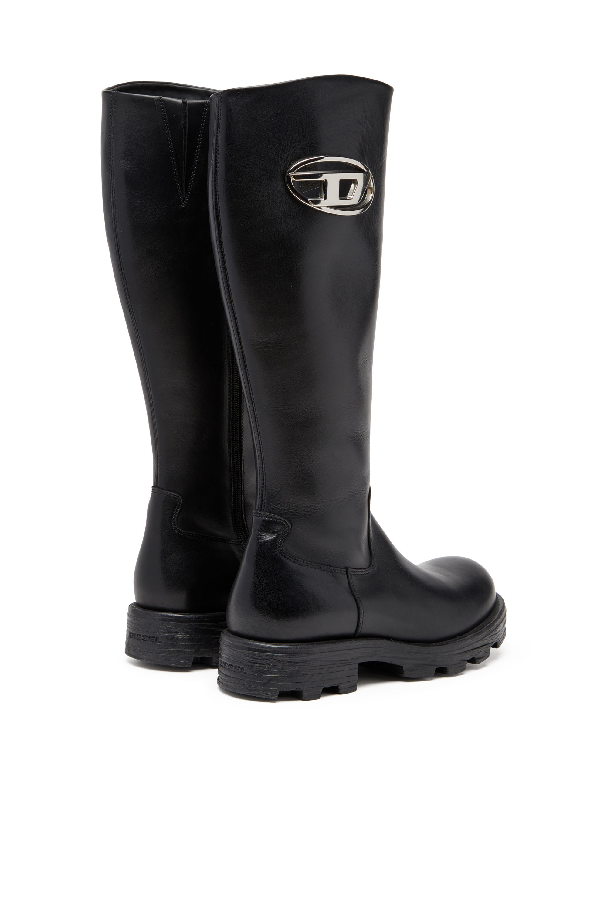 Diesel - D-HAMMER HB D W, D-Hammer-Botas hasta la rodilla de cuero Mujer in Negro - 3