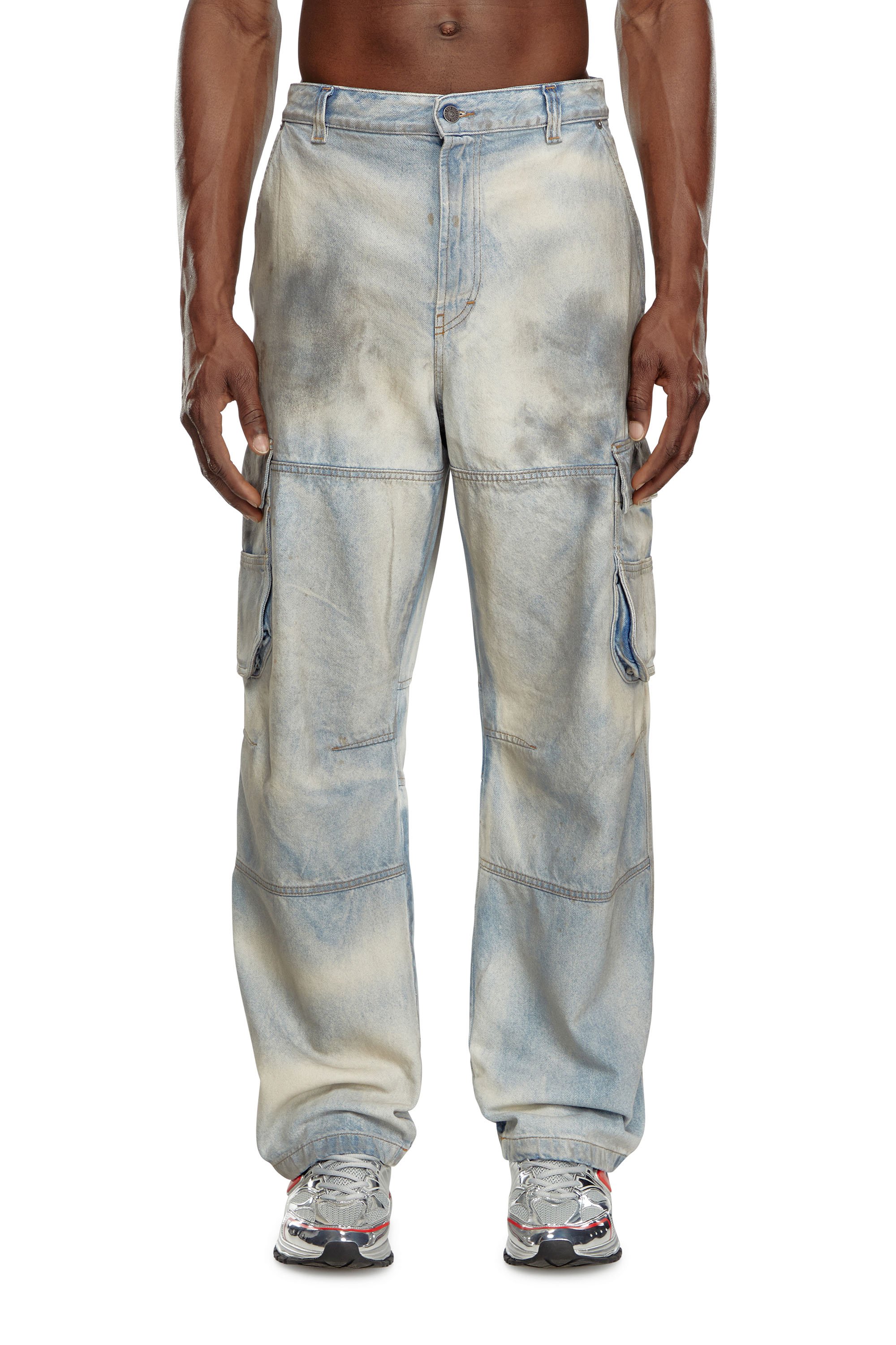 Diesel - Man's Relaxed Jeans D-Fish 0CBDJ, Light Blue - 1