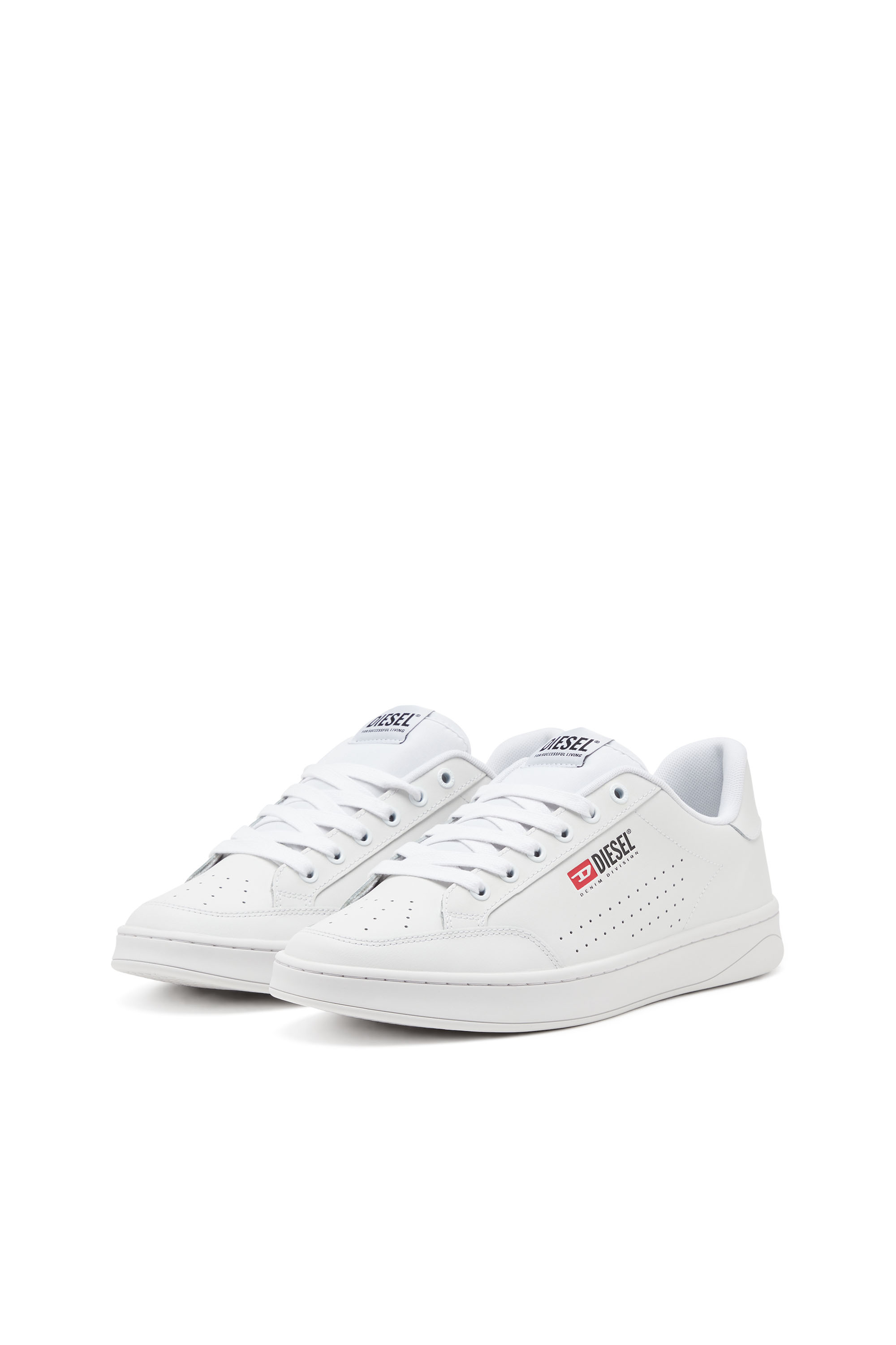 Diesel - S-ATHENE VTG, Man's S-Athene-Low-top sneakers in leather and nylon in White - 8