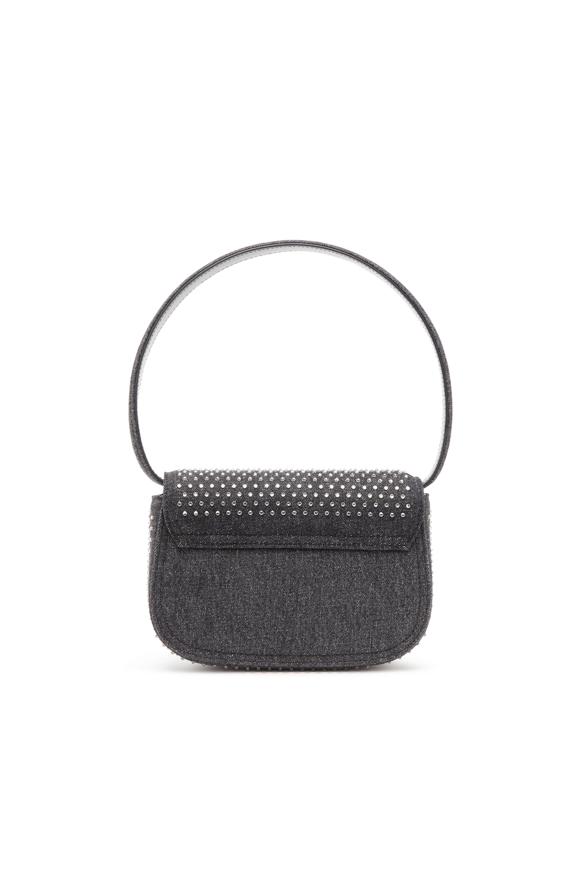 Diesel - 1DR, Woman's 1DR-Iconic shoulder bag in denim and crystals in Black - 2