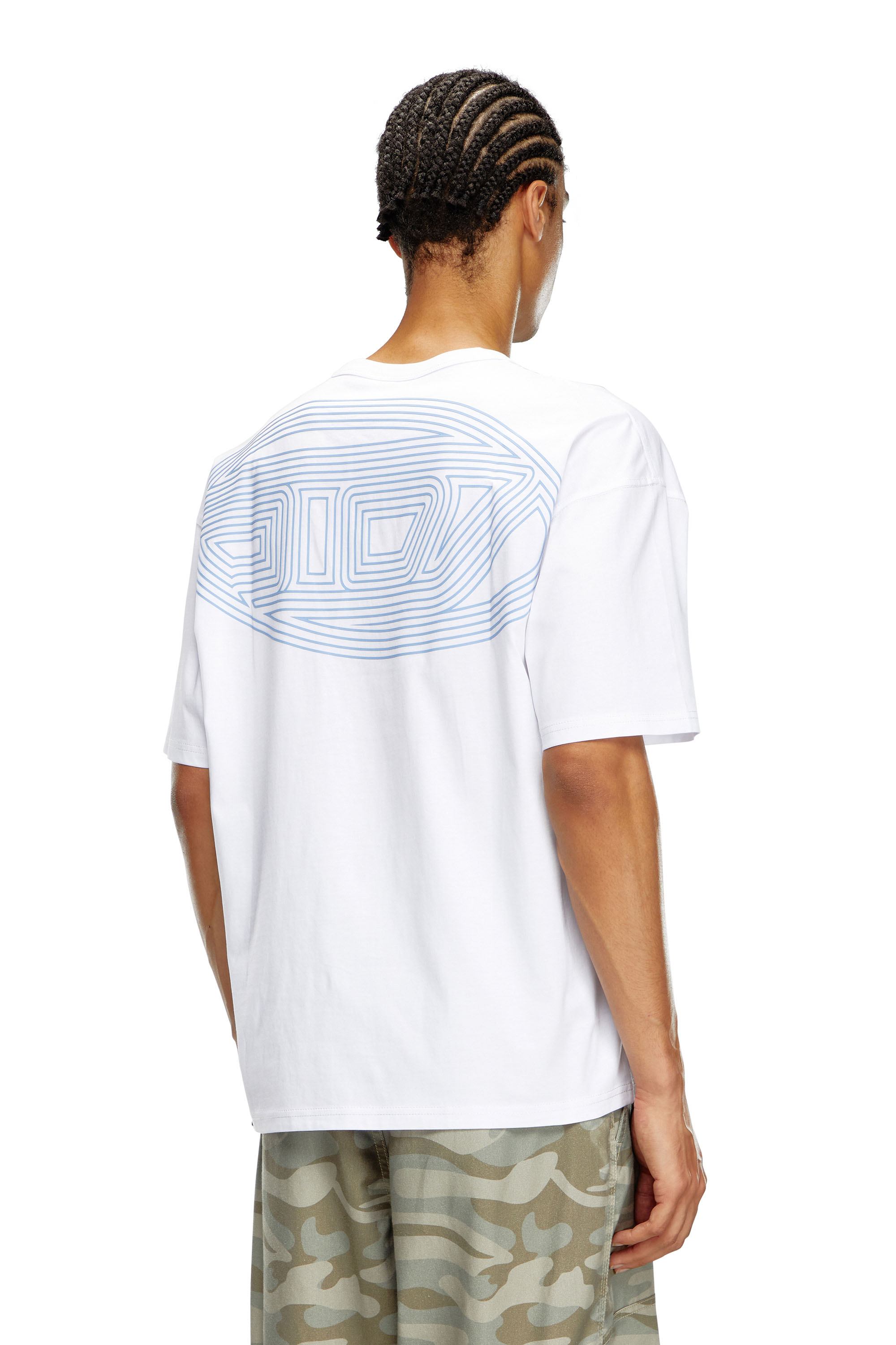 Diesel - T-BOXT-K18, Man's T-shirt with Oval D print and embroidery in White - 3