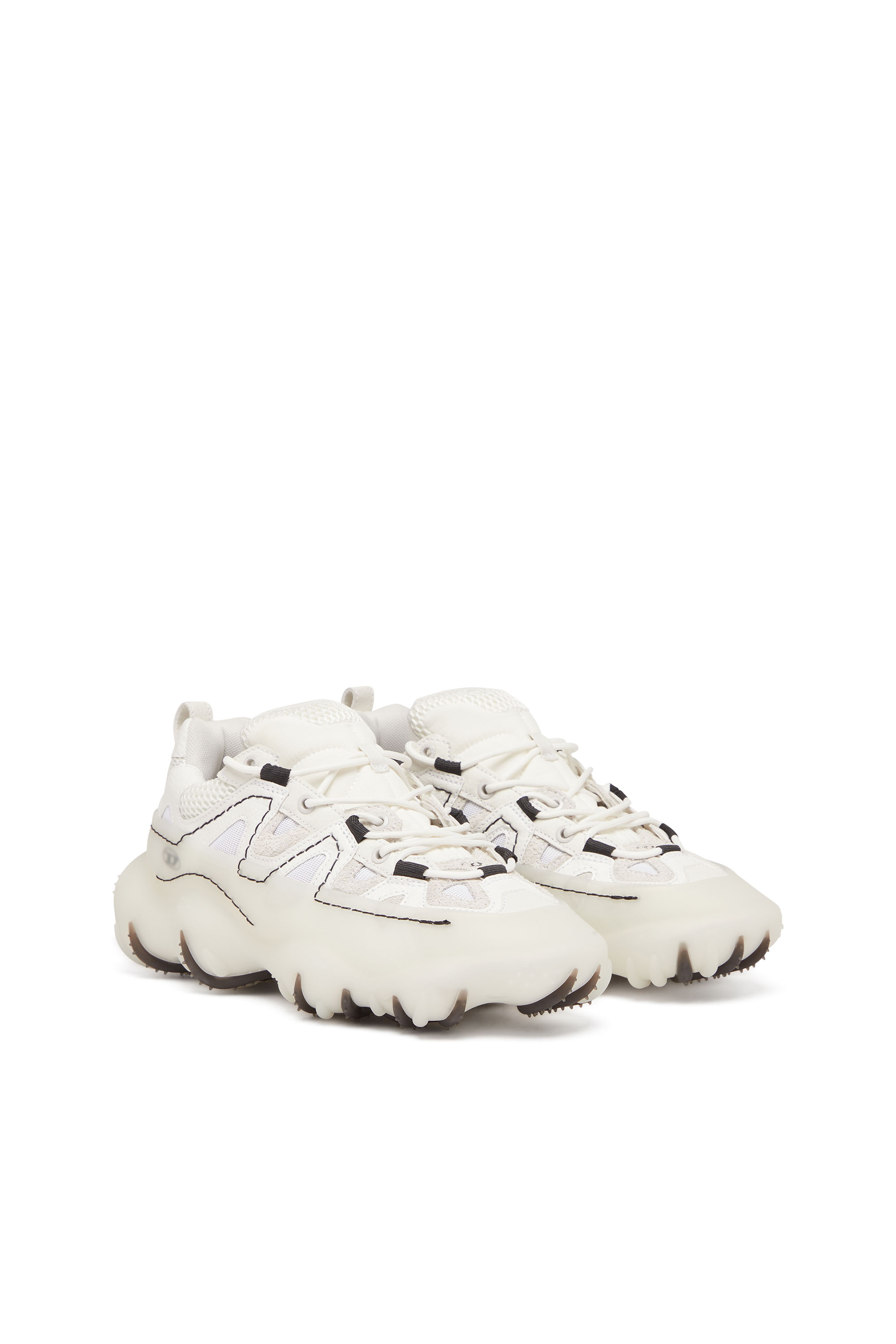 Diesel - S-PROTOTYPE P1, Man's S-Prototype P1-Low-top sneakers with rubber overlay in White - 2