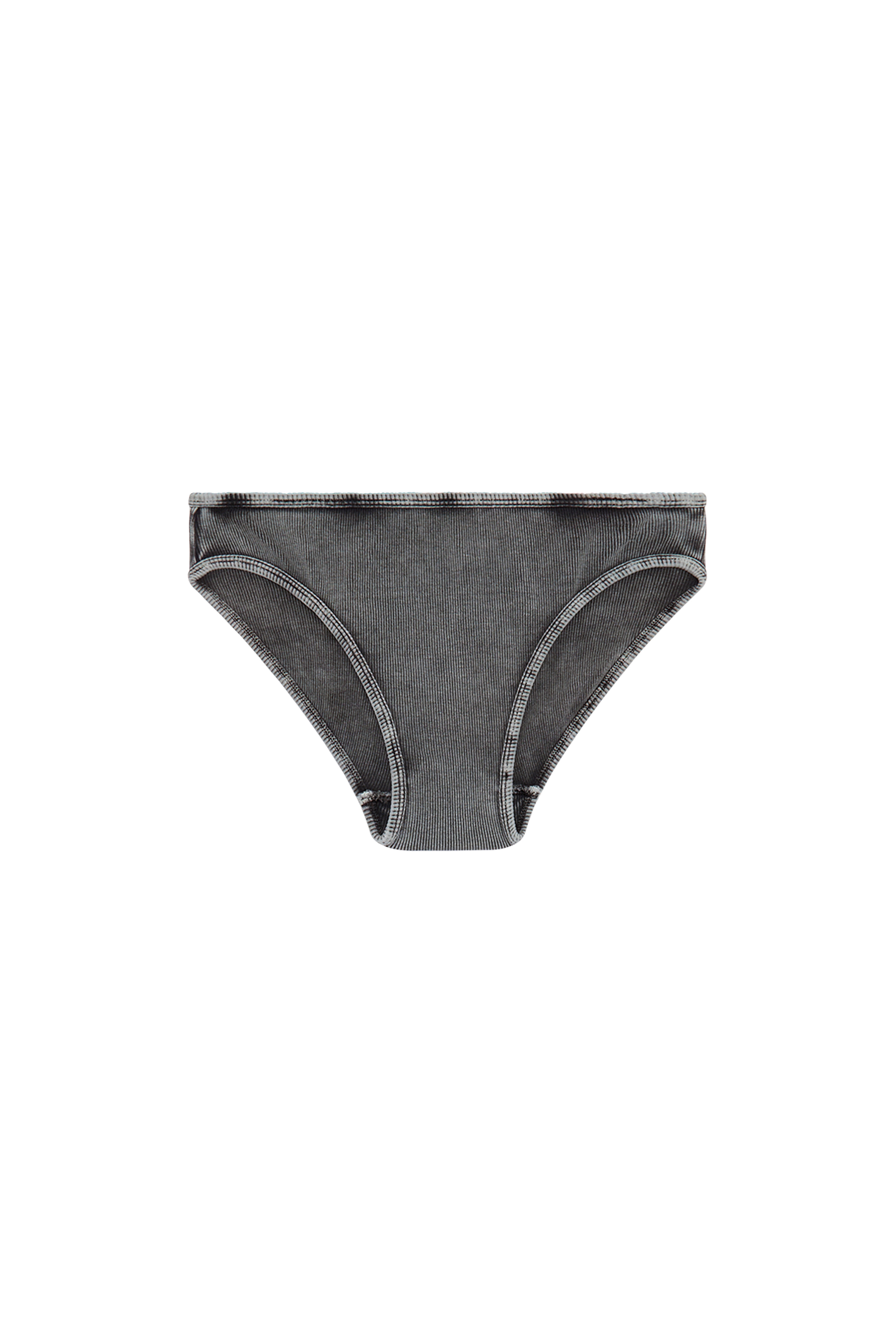 Diesel - UFPN-D-OVAL-HIGH-WAISTED-BRIEF, Braguitas en canalé con placa Oval D Mujer in Negro - 4