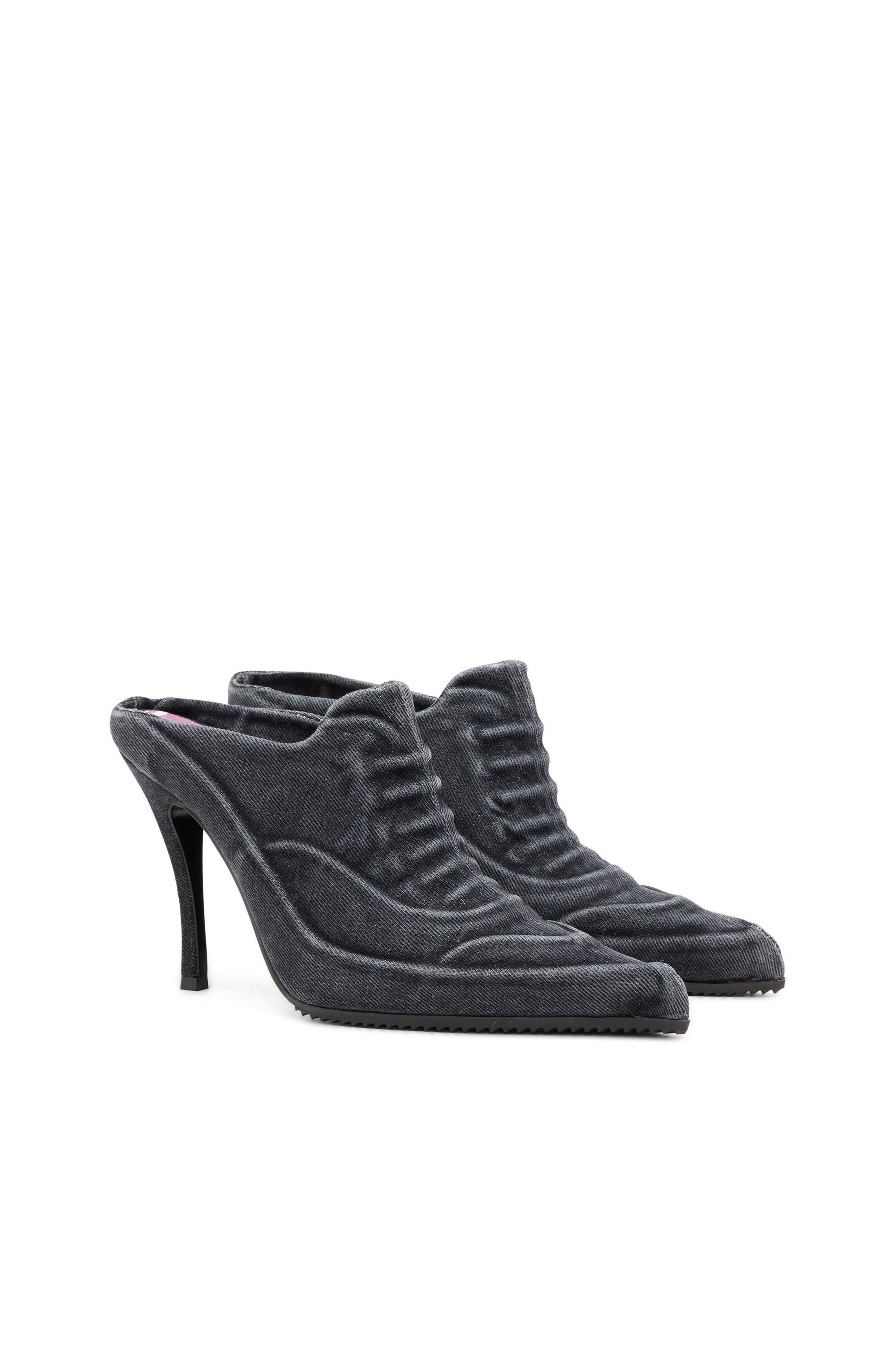 Diesel - D-CLOUD ML, D-Cloud-Zapatos destalonados en denim lavado Mujer in Negro - 2