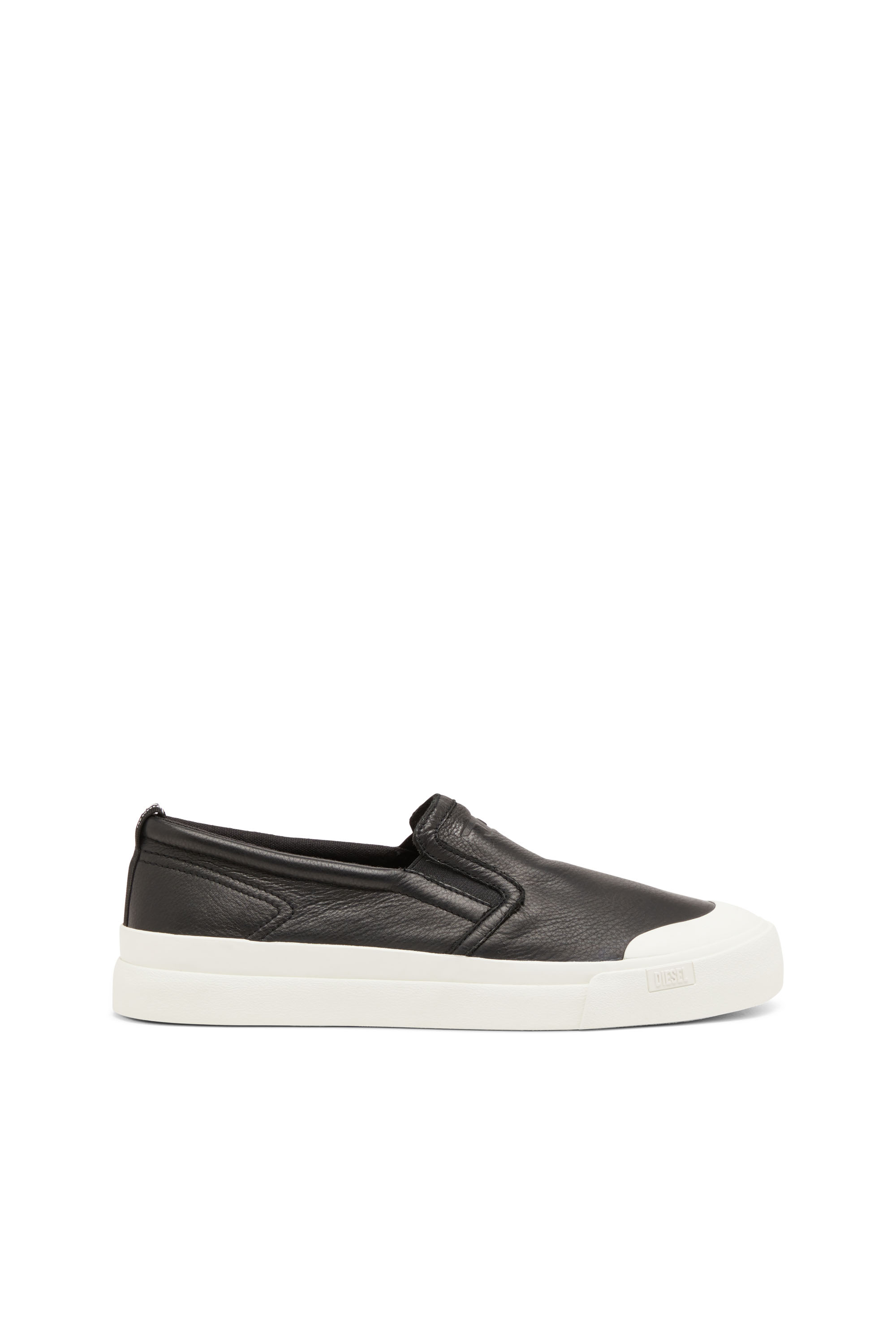 Diesel - S-ATHOS SLIP ON, S-Athos-Deportivas sin cordones de cuero liso Hombre in Negro - 1