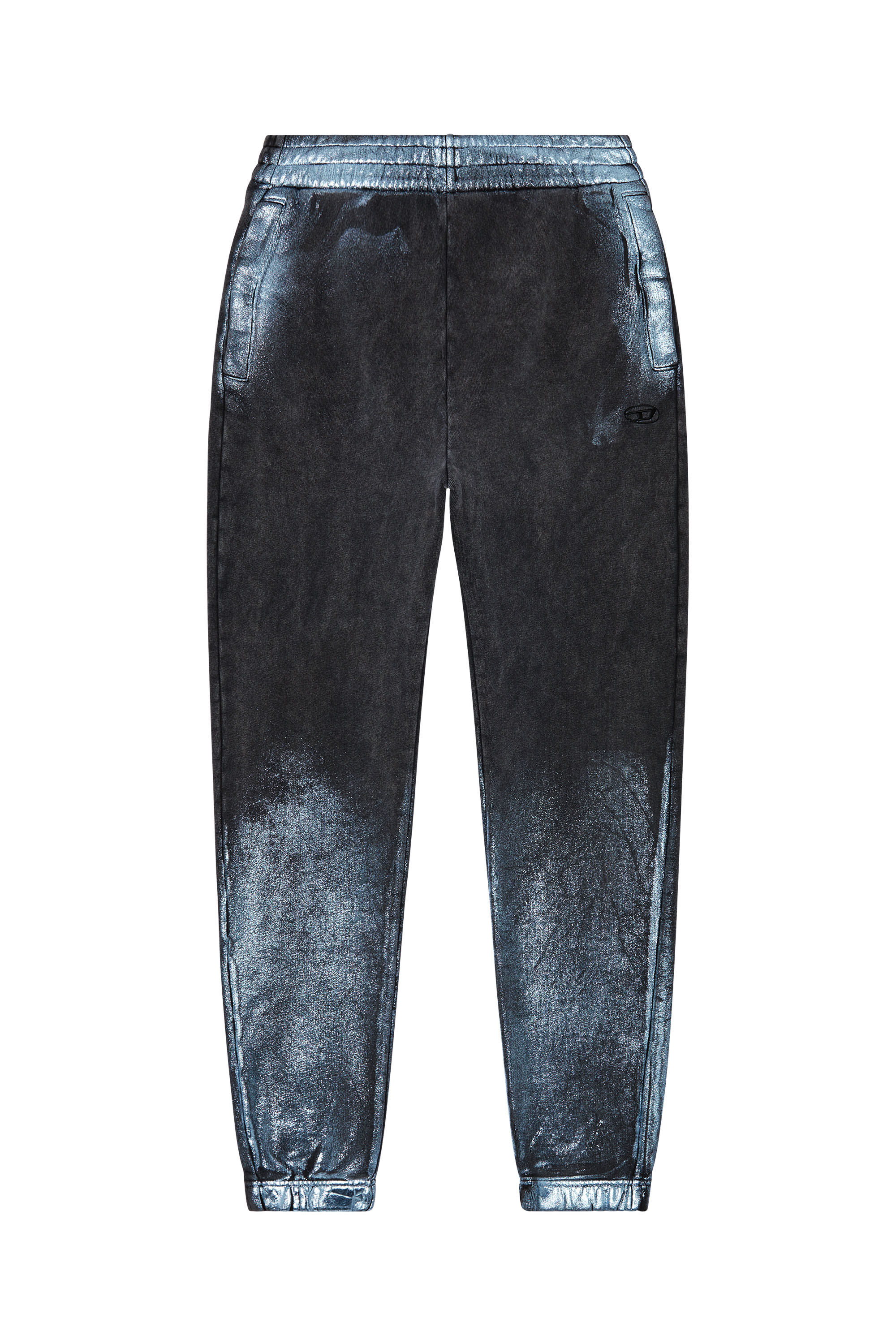 Diesel - P-LEB, Woman's Faded metallic sweatpants in Black/Blue - 4