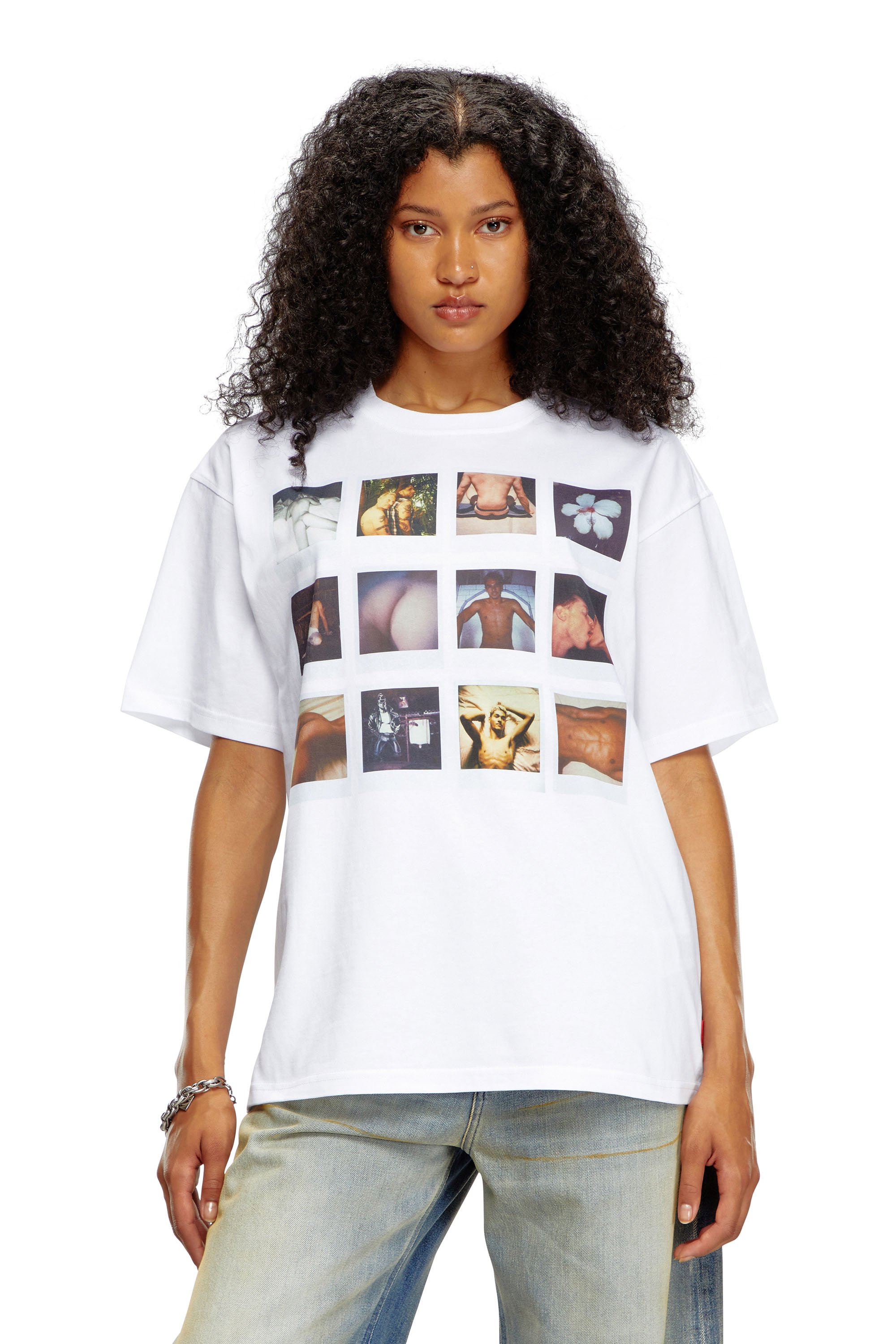 Diesel - PR-T-BOXT-SS, Unisex's T-shirt with polaroid patches in White - 1