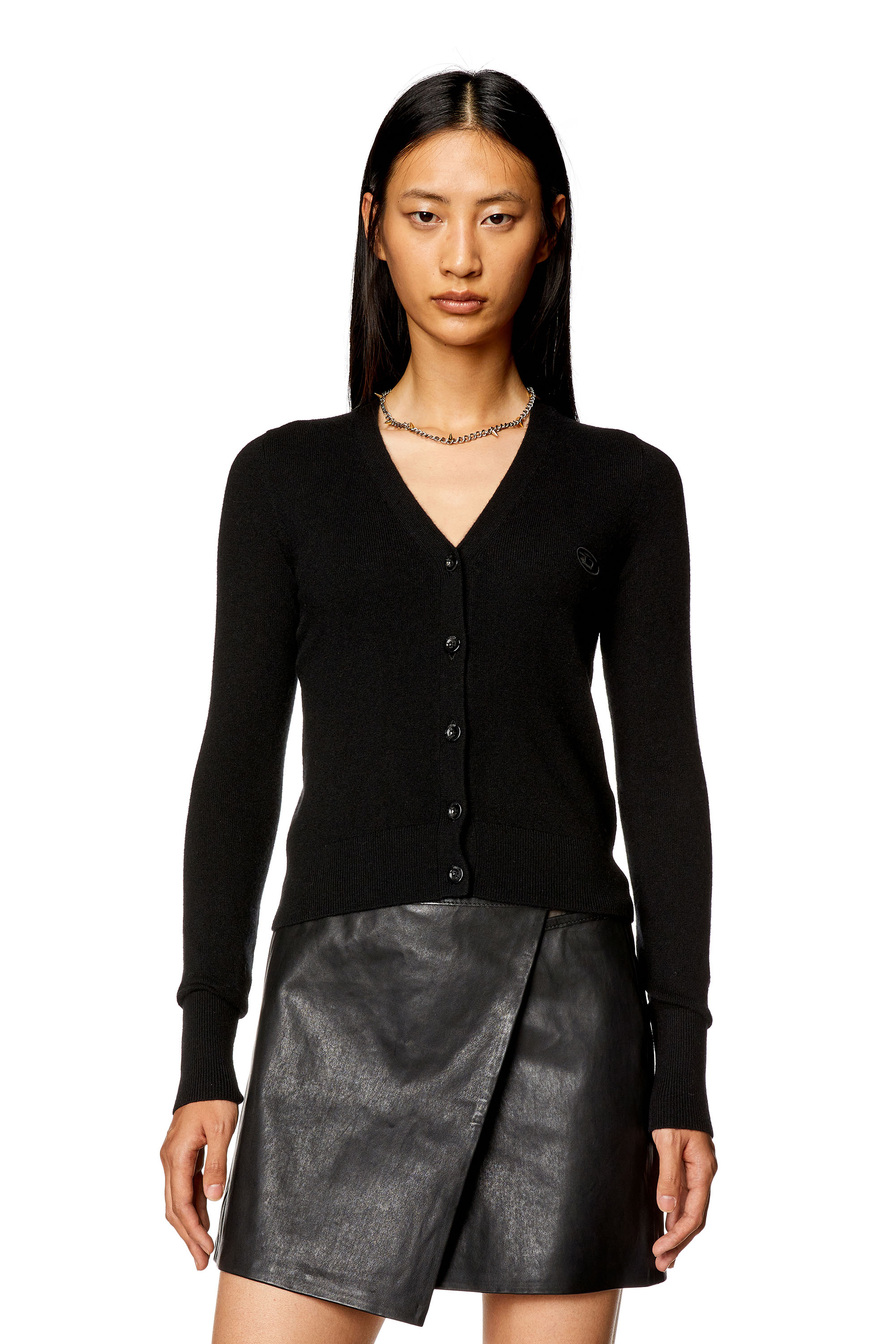 Diesel - M-ARTE, Woman's Wool and cashmere cardigan in Black - 6