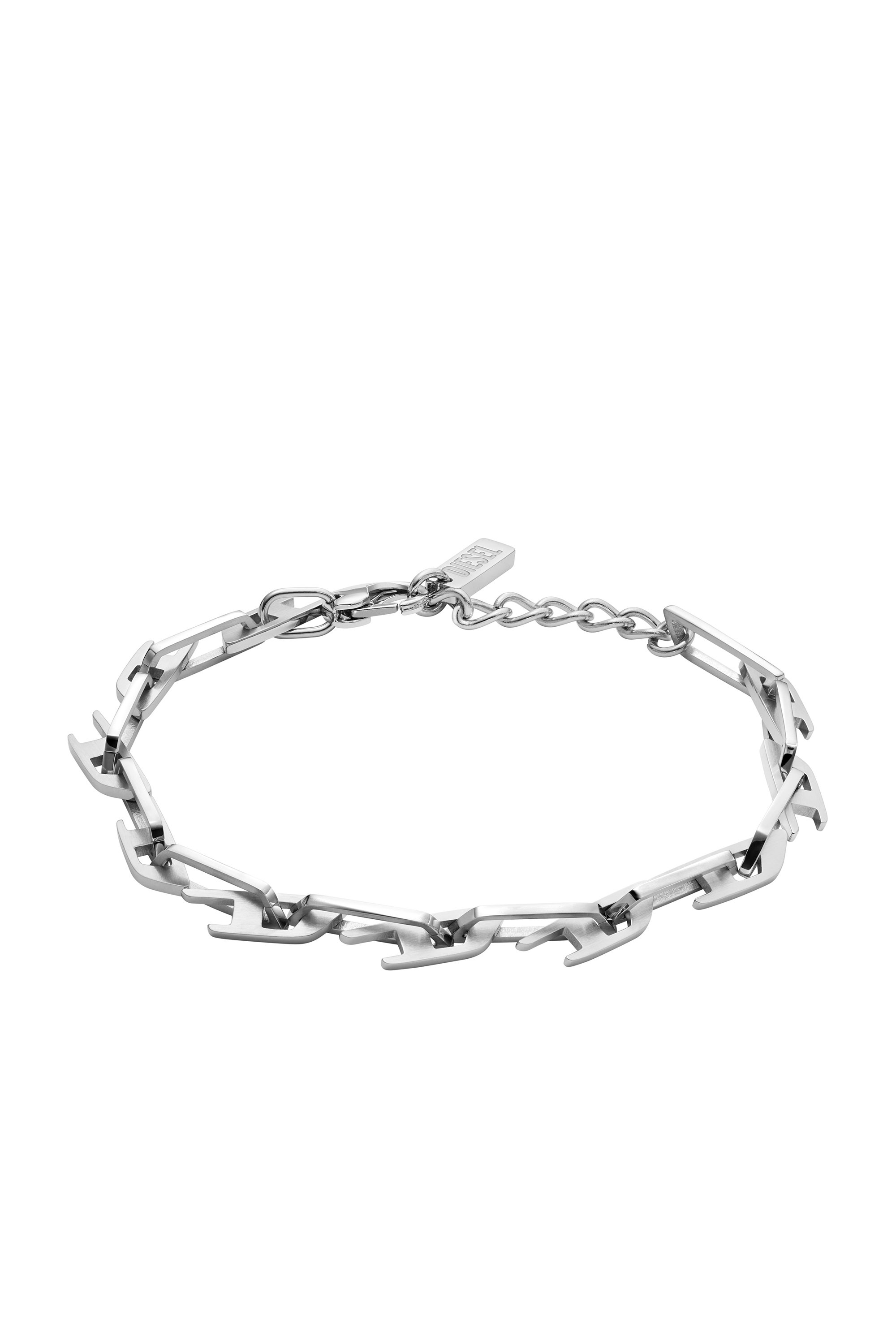 Diesel - DX1536040, Pulsera de cadena de acero inoxidable con logotipo D entrelazado Unisex in Plateado - 1