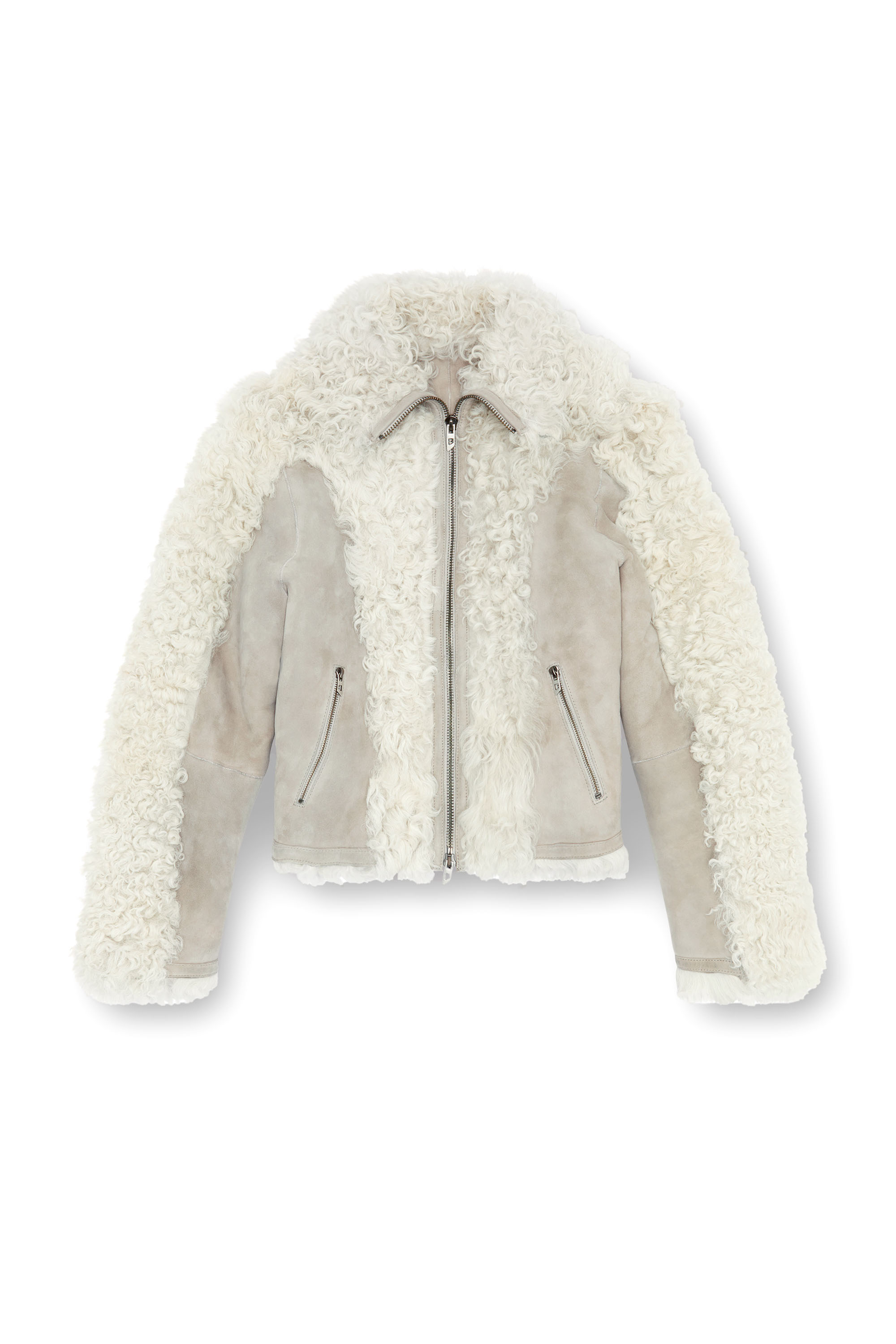 Diesel - L-AUREL, Chaqueta en piel de oveja Mujer in Blanco - 5