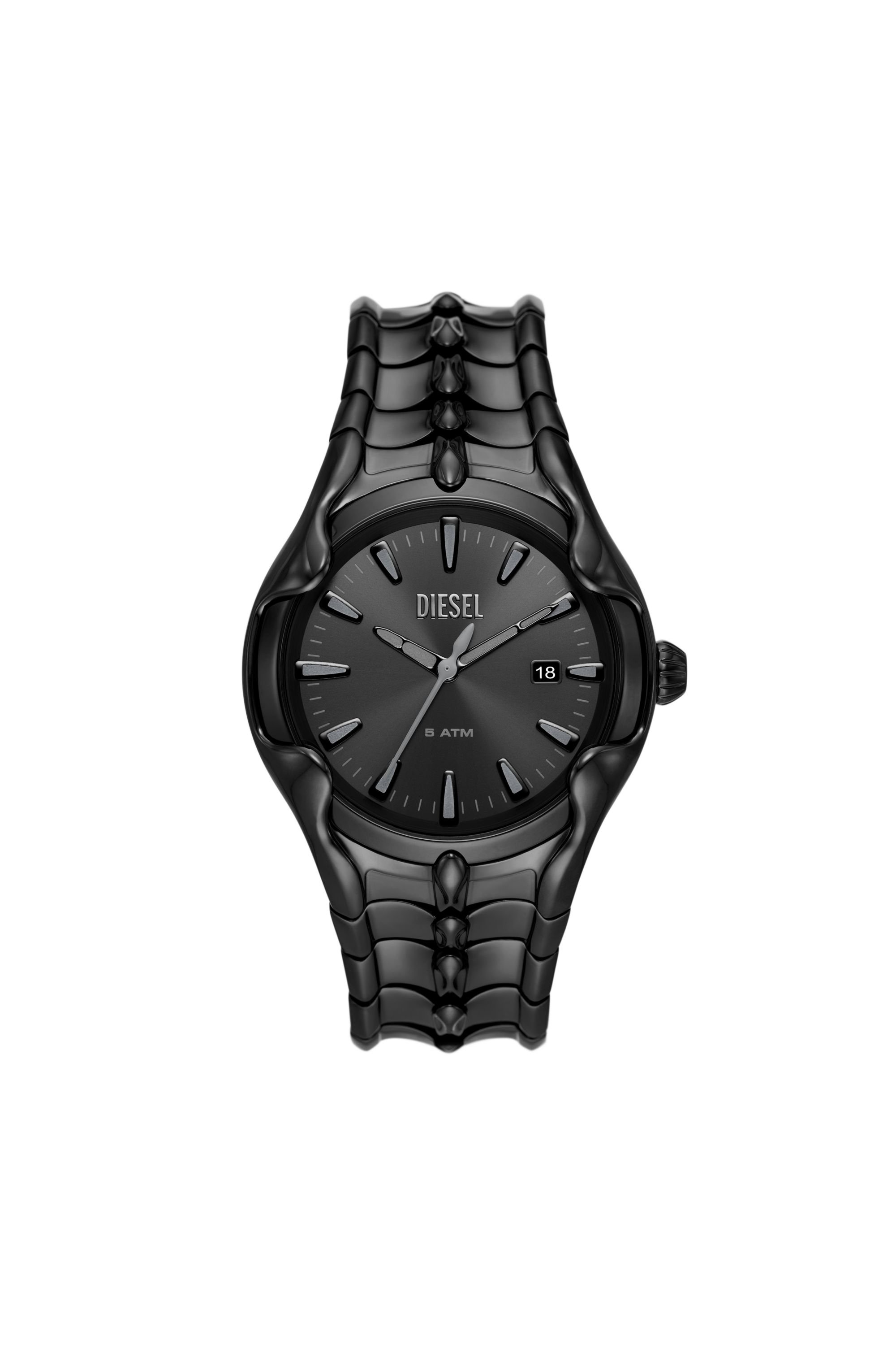 Diesel - DZ2187, Man's Vert Three-Hand Date Black Stainless Steel Watch in Black - 1